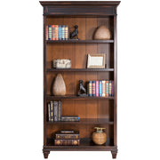 OfficeSource Refined Open Bookcase - 78''H X 40''W - Vintage Black with Wood Plank Tops