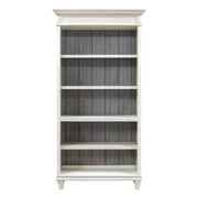 OfficeSource Refined Open Bookcase - 78''H X 40''W - Vintage Linen with Dry Gray Tops