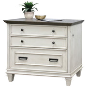 OfficeSource Refined 2 Drawer Lateral File 36"W - Vintage Linen with Dry Gray Tops