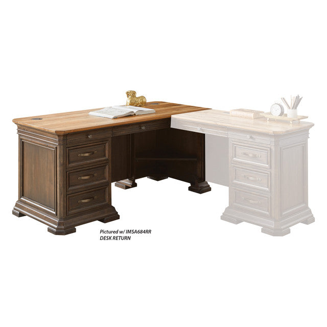 OfficeSource Westwood L Shape Desk w/Right Return - Desk - 68"W X 30"H - Dark Roast