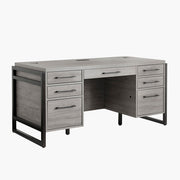 OfficeSource Artisan 66"W Executive Desk - Cement