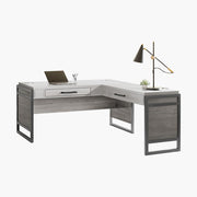 OfficeSource Artisan L Shape Desk - Desk Only - Cement
