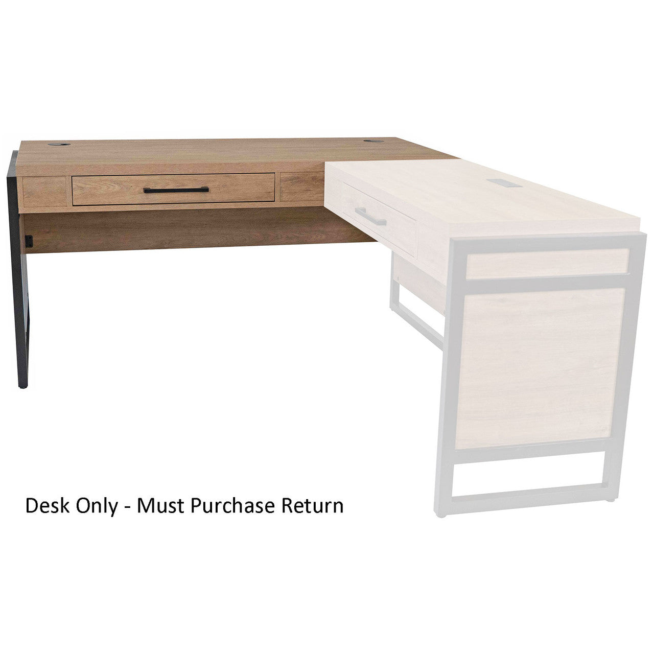 OfficeSource Artisan L Shape Desk - Desk Only - Natural