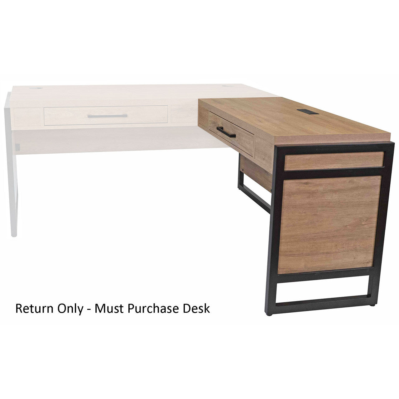 OfficeSource Artisan L Shape Desk - Return Only - Natural