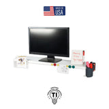 MagnaTrack 36" All Steel Monitor Risers, Arctic White