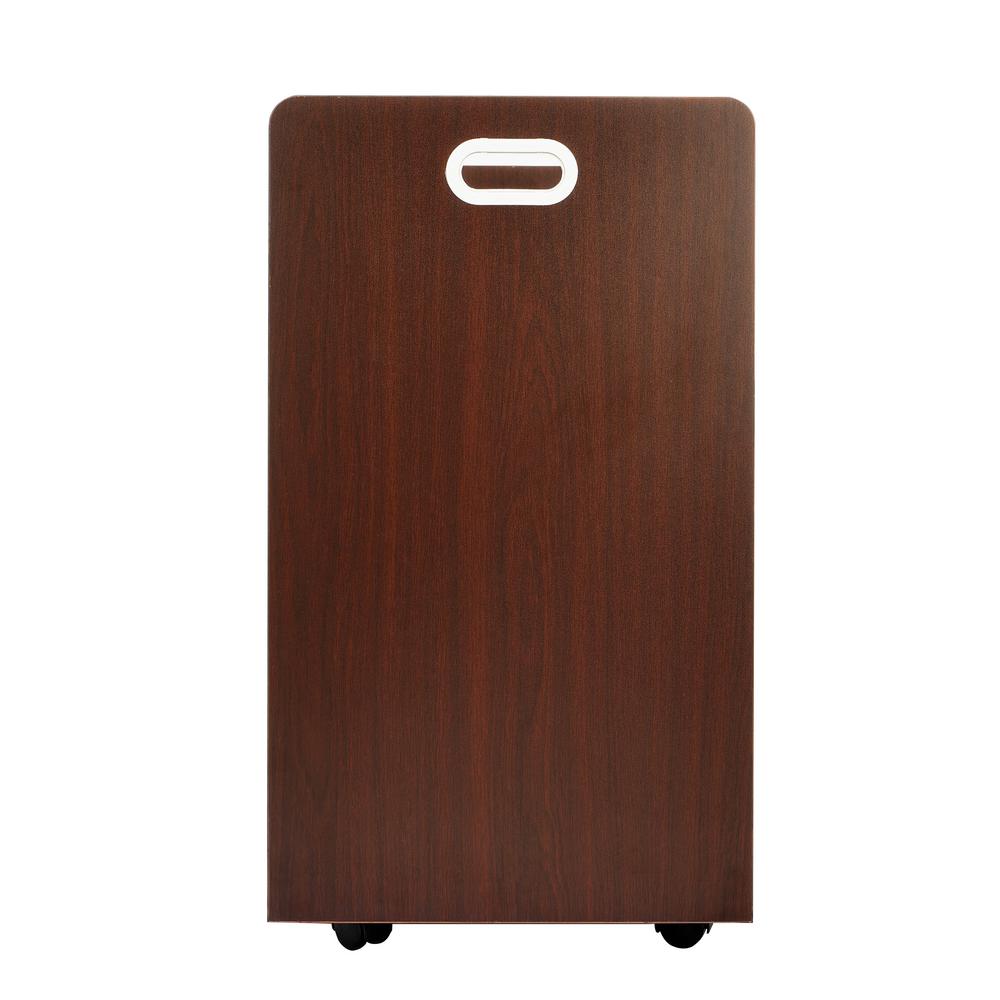 50-Compartment Mahogany Mobile Wood Roll File Storage Organizer 2 Pack