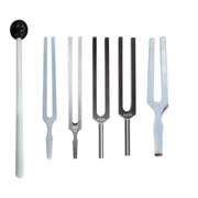 Tuning Fork Set, 5 Forks with Mallet, Aluminum, 256-512 Hz