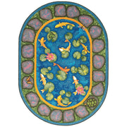 Maria's Garden 7'8" x 10'9" Oval area rug in color Multi