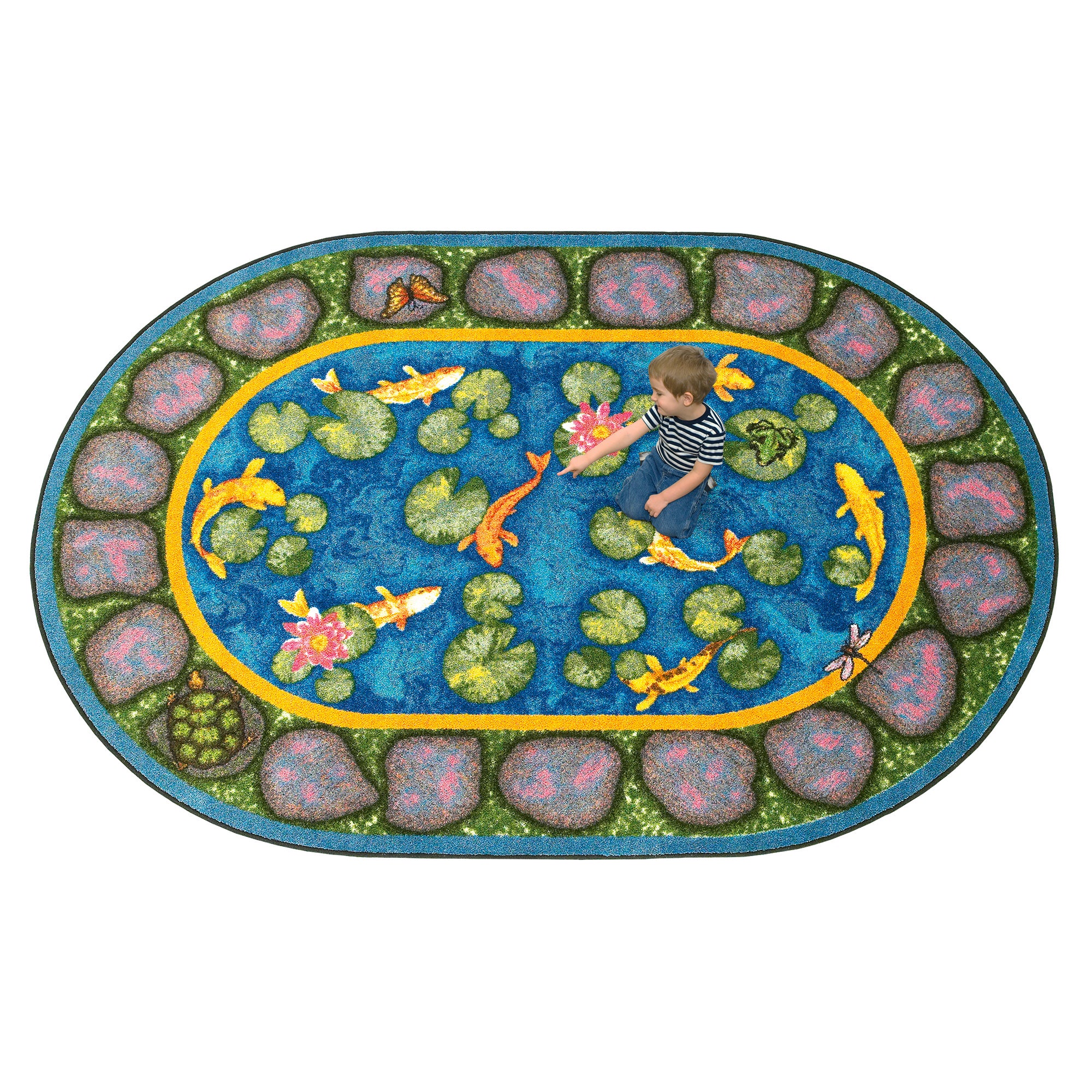 Maria's Garden 5'4" x 7'8" Oval area rug in color Multi