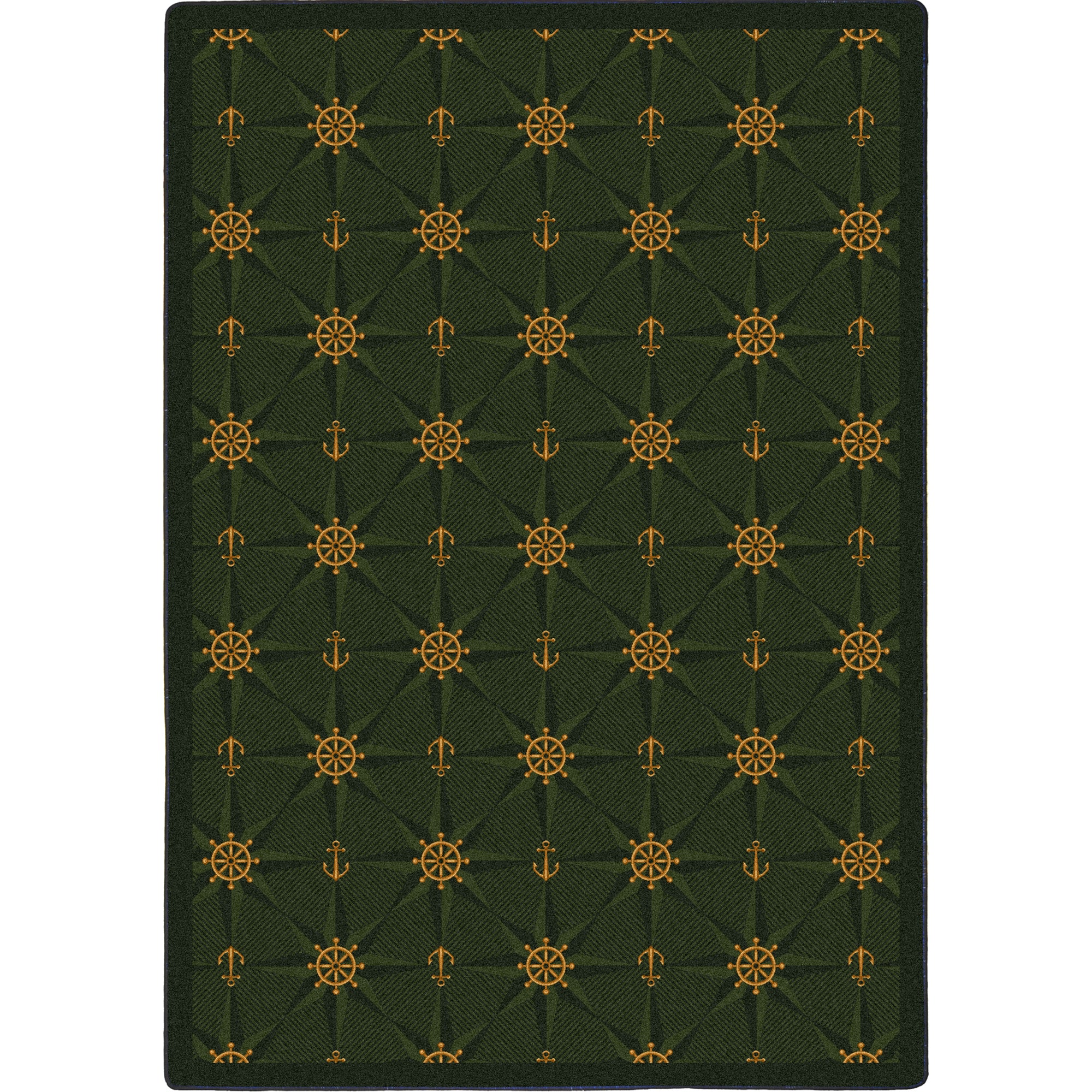 Mariner's Tale 7'8" x 10'9" area rug in color Emerald