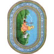 Mary's Lamb 7'8" x 10'9" Oval area rug in color Multi