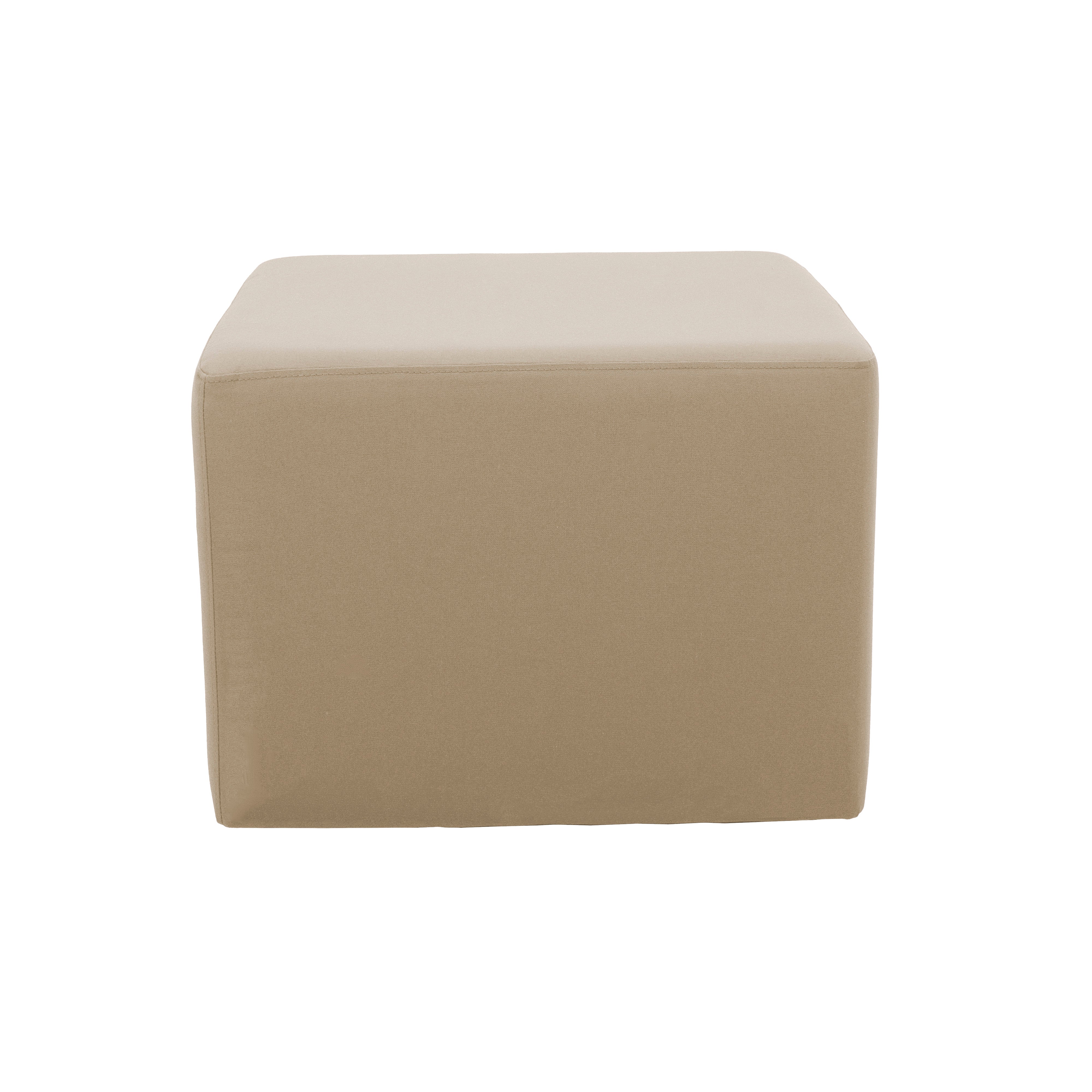 Outdoor 24" Square Ottoman with Sunbrella®, 18" H - Spectrum Sand