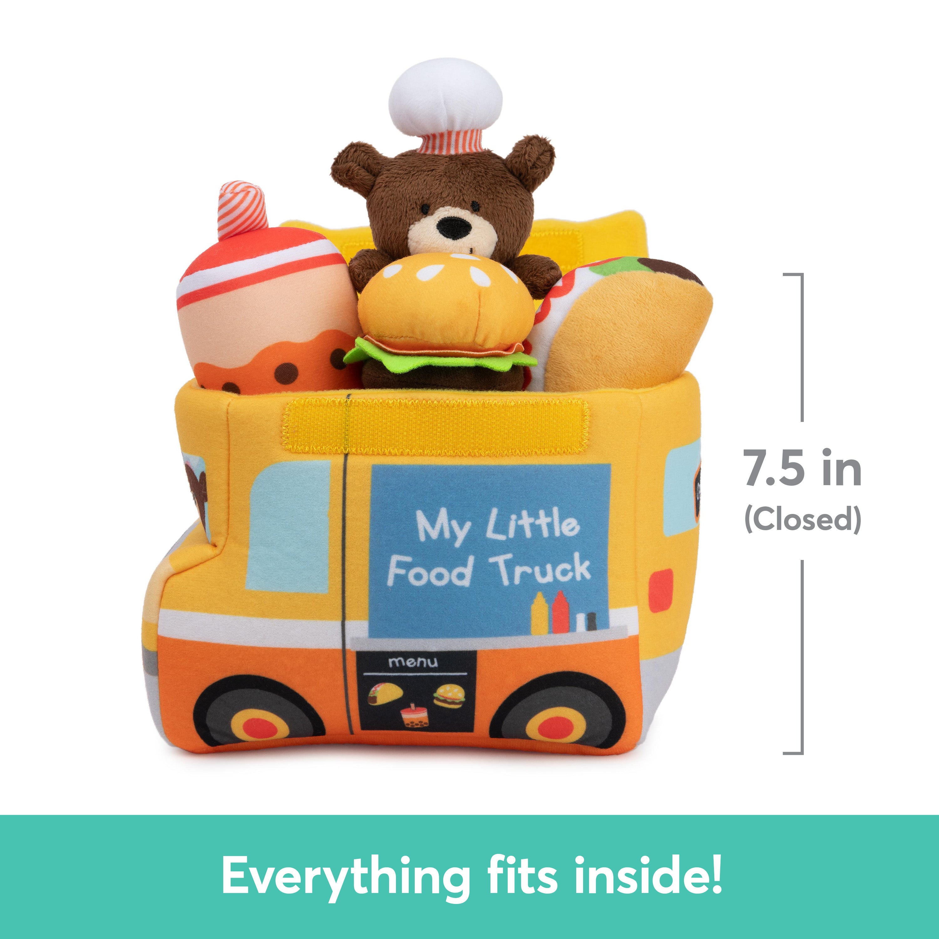 Baby GUND Play Soft Collection, My Little Food Truck 5-Piece Plush Playset with Rattle, Squeaker and Crinkle Sound Toys, Sensory Toy for Babies, 7.5”