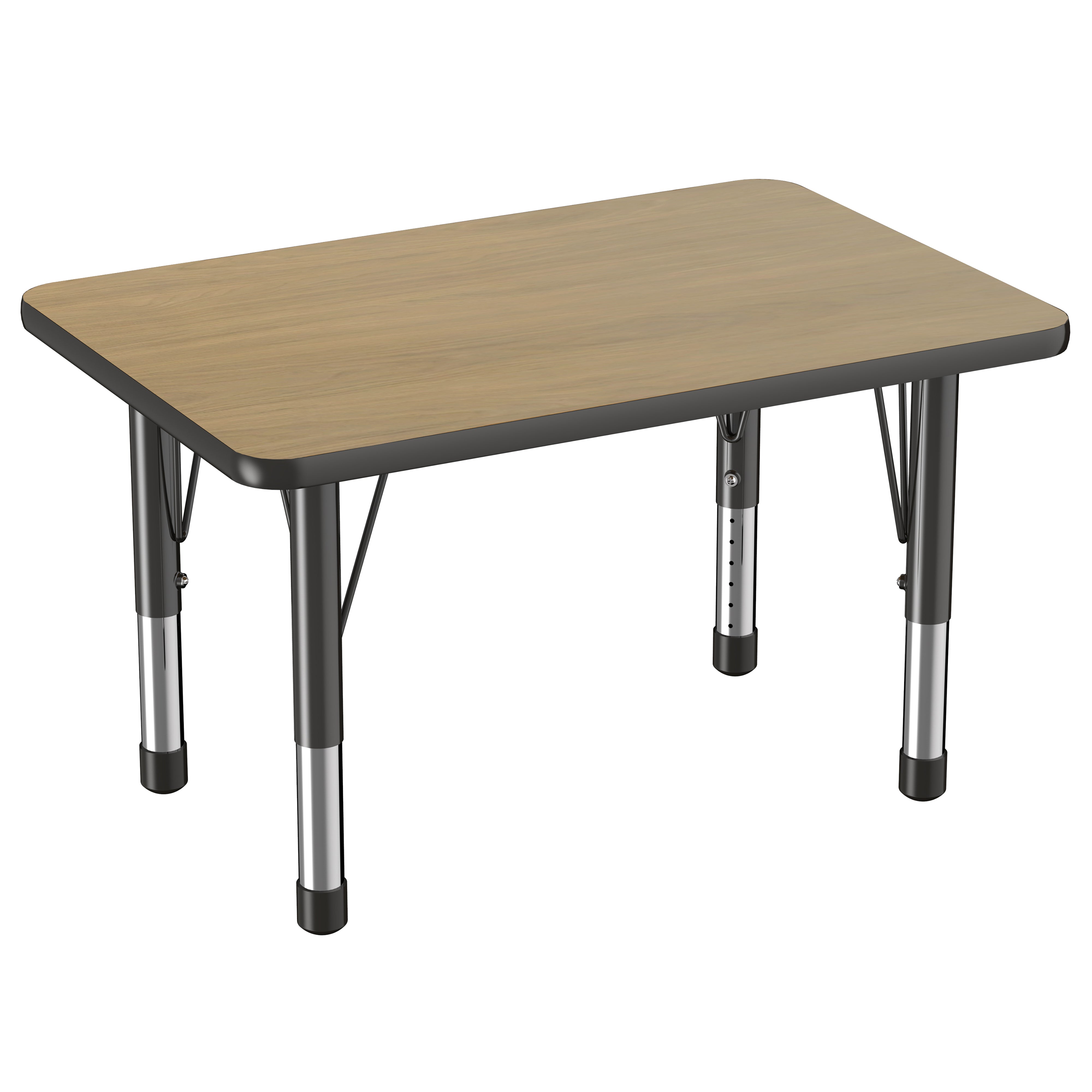 24" x 36" Rectangle T-Molding Activity Table with Adjustable Chunky Legs - Pasadena Oak/Black