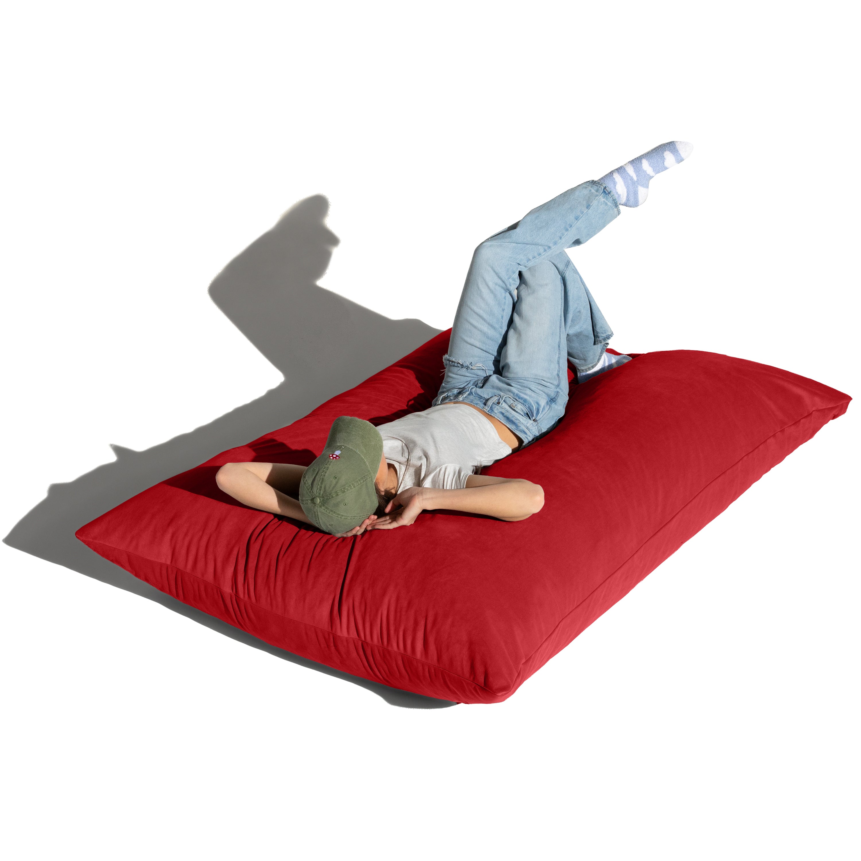 Jaxx Pillow Saxx 5.5-Foot Décor Bean Bag Giant Floor Pillow Lounge, Lush Velvet Merlot