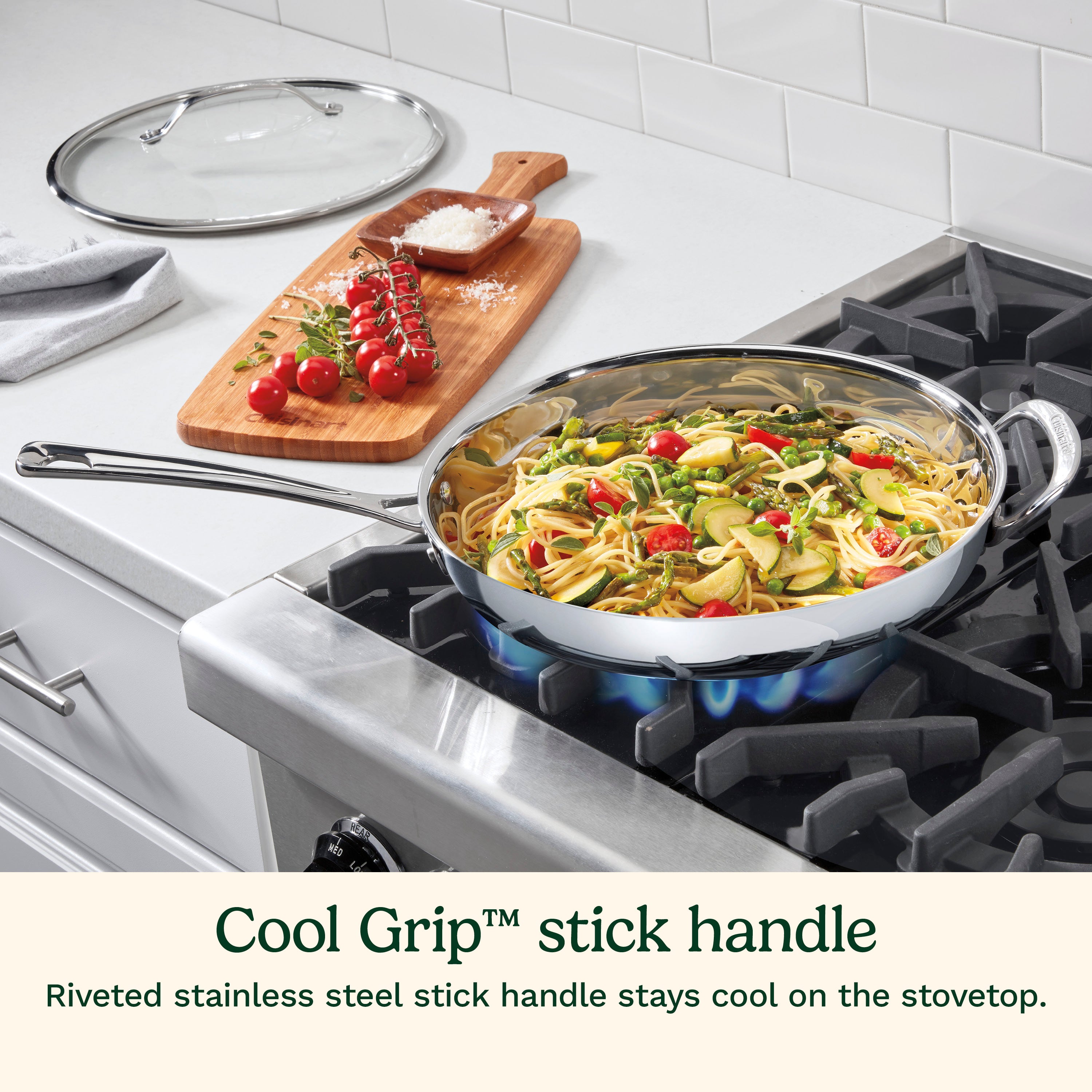 PureClad™ Triple-Ply 12" Stainless Steel Skillet with Helper Handle and Cover