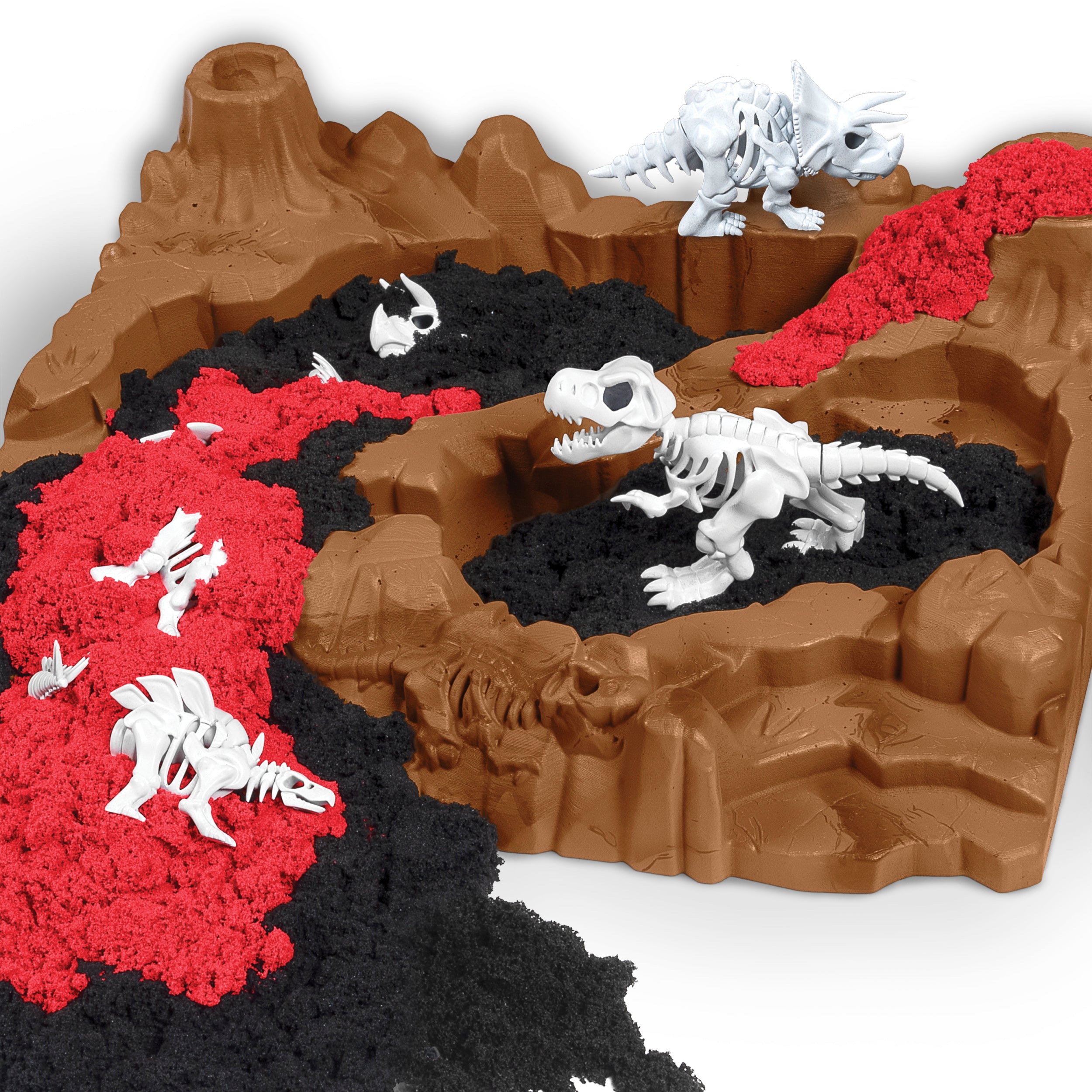 Kinetic Sand, Dino Dig Playset with 10 Hidden Dinosaur Bones, Play Sand Sensory Toys for Kids Aged 6 and up
