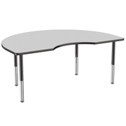 48" x 72" Kidney T-Molding Activity Table with Adjustable Super Legs - Gray/Black