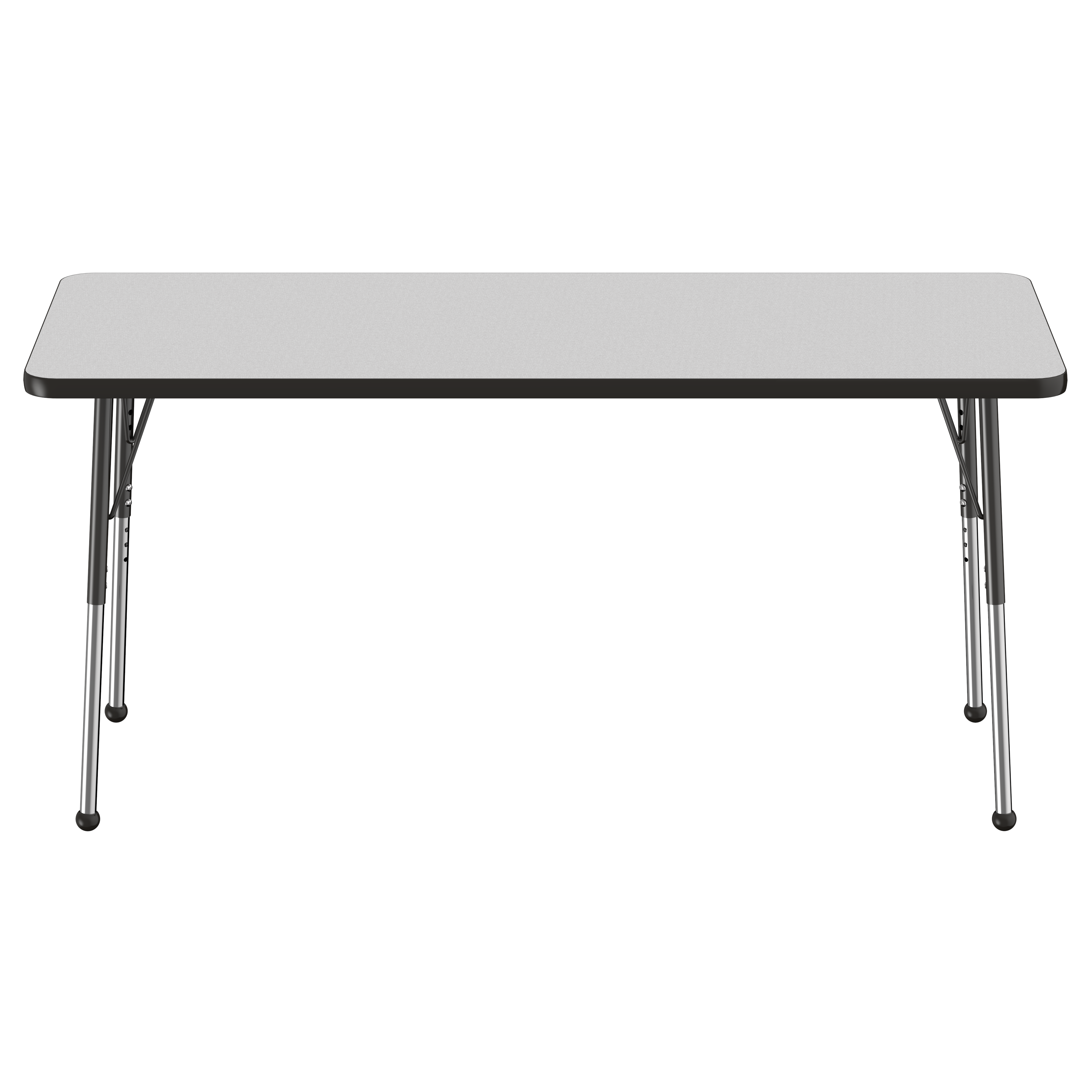 24" x 60" Rectangle T-Molding Activity Table with Adjustable Standard Ball Glide Legs - Gray/Black