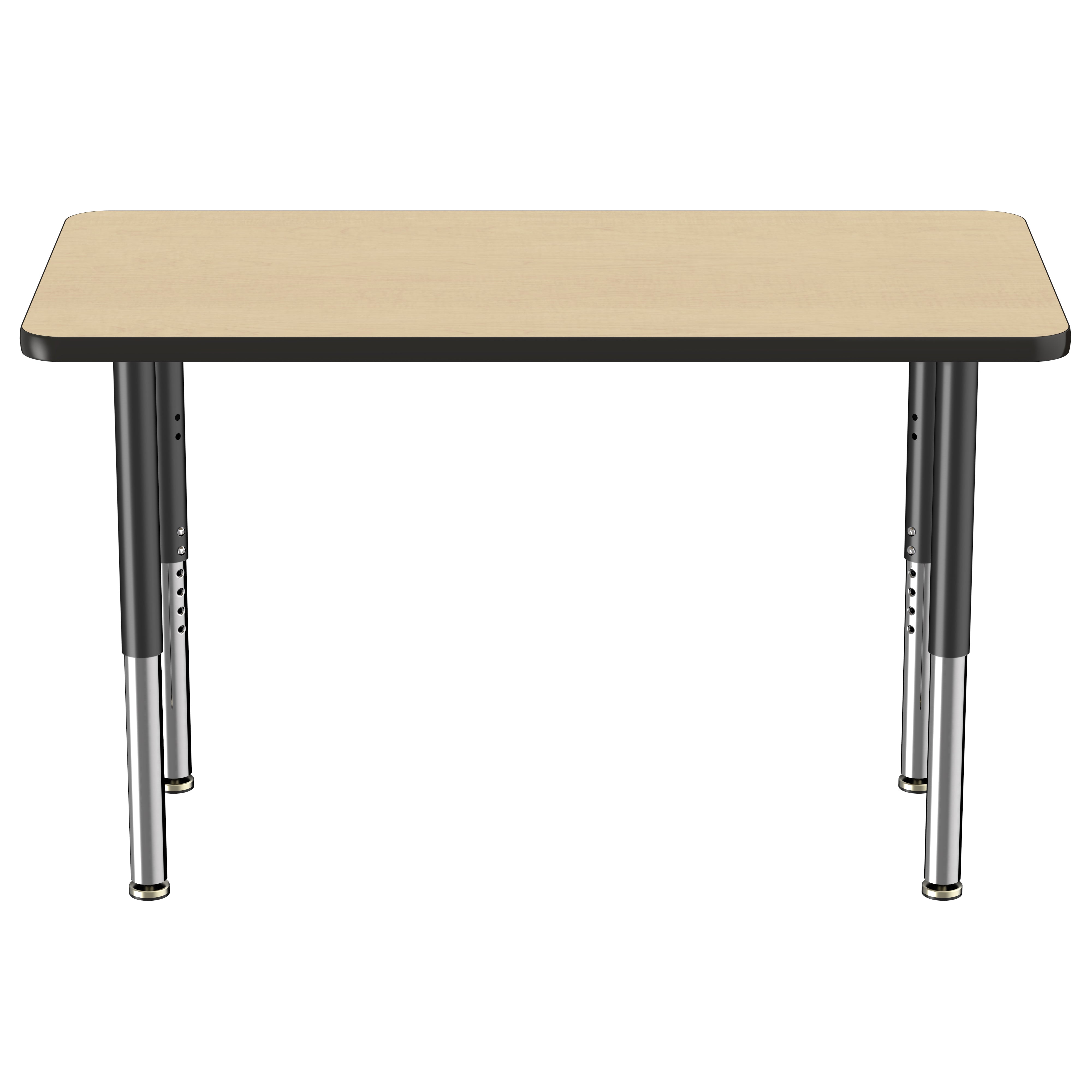 24" x 48" Rectangle Thermofused Activity Table with Adjustable Super Legs - Maple/Black