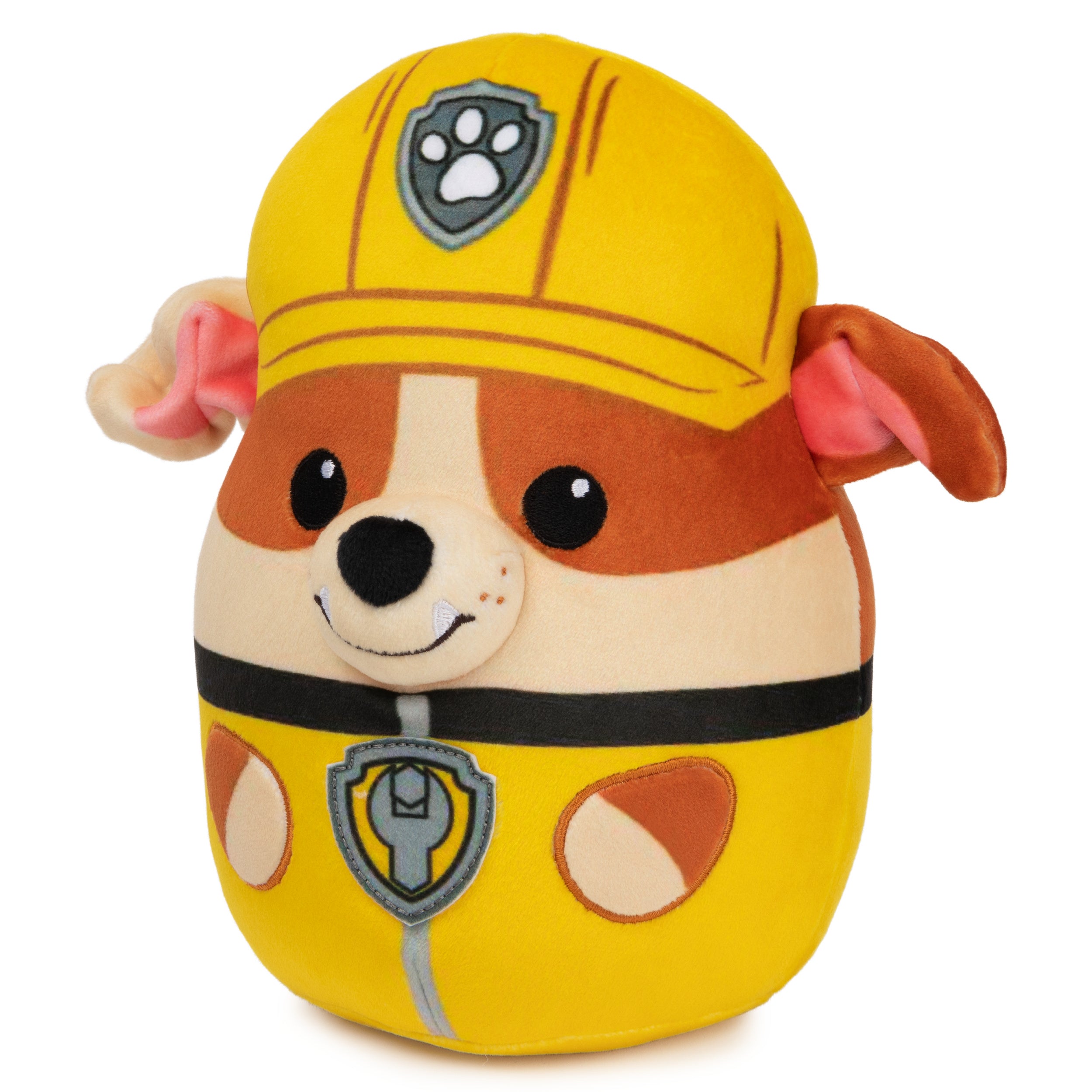 PAW Patrol Rubble Squish Plush, Official Toy from the Hit Cartoon, Squishy Stuffed Animal for Ages 1 and Up, 8”