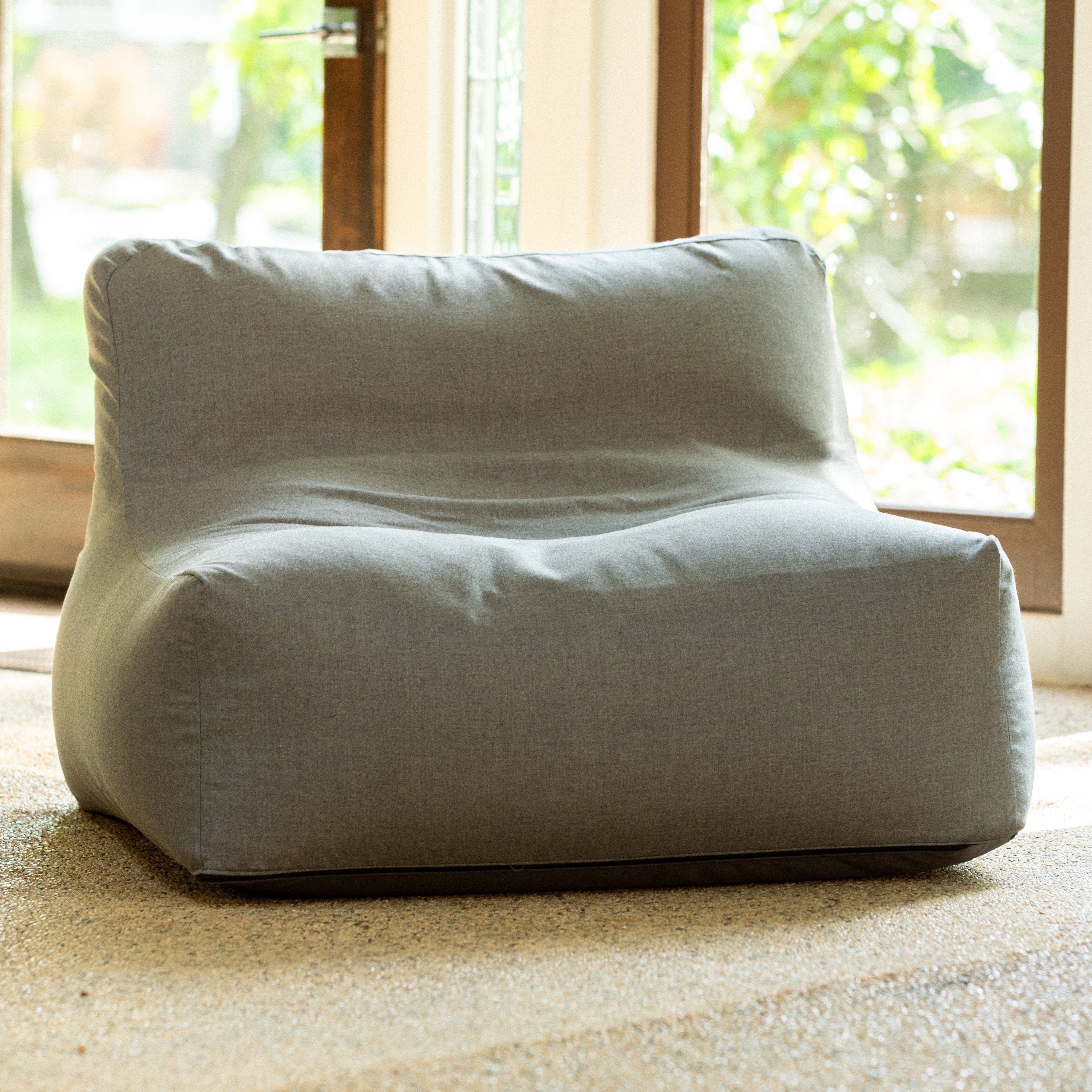 Coza Outdoor Chair - Large Bean Bag Lounge Chair for Poolside & Patio Lounging - Sunbrella, Granite