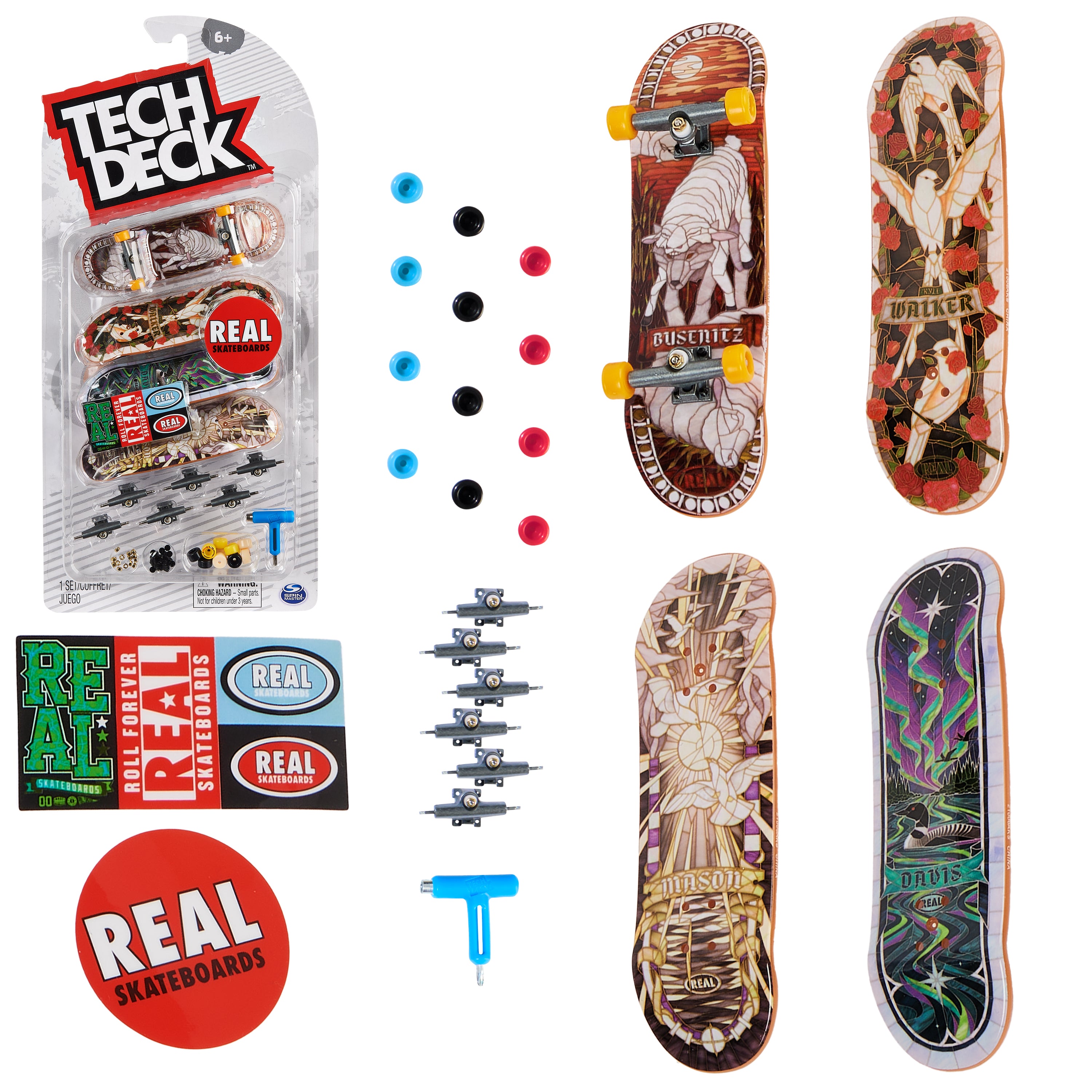 Tech Deck, Ultra DLX Fingerboard 4-Pack, Real Skateboards, Collectible and Customizable Mini Skateboards, Kids Toys for Ages 6 and up