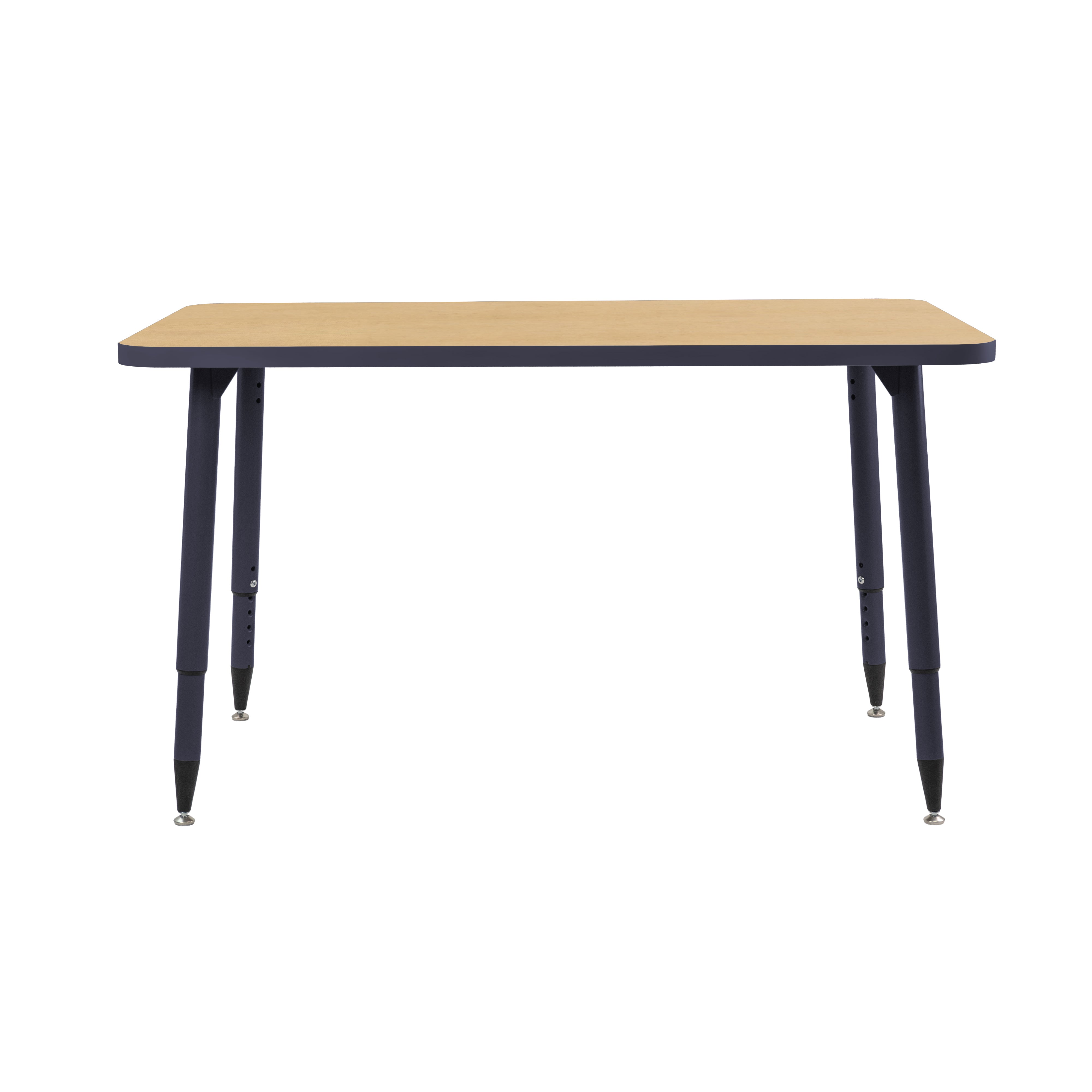Adapte 30" x 48" Rectangle Thermofused Activity Table with Adjustable Tapered Legs - Maple/Navy