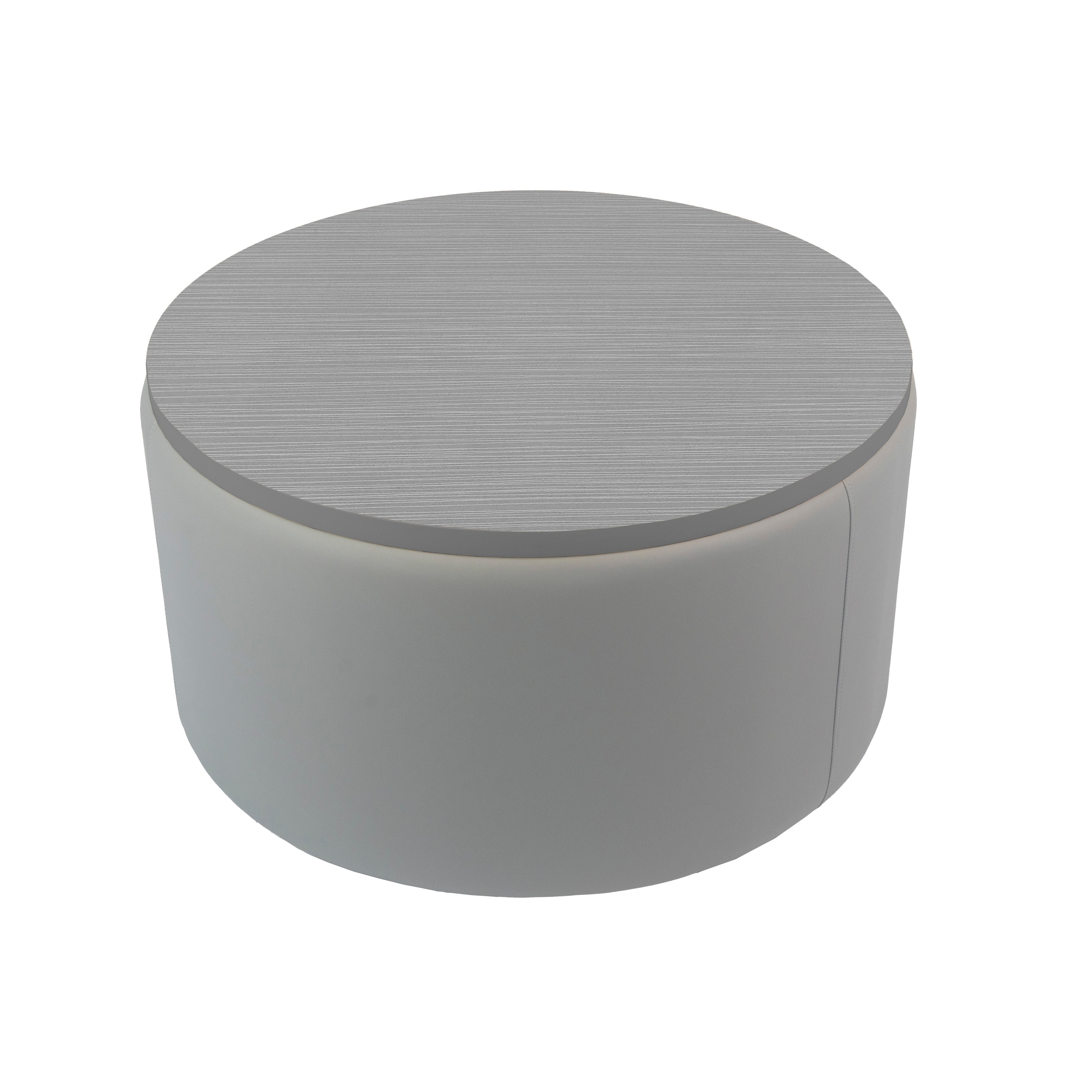 Pro Series Upholstered 30" Round Ottoman Table 18" Height - Gray/Cosmic Strandz