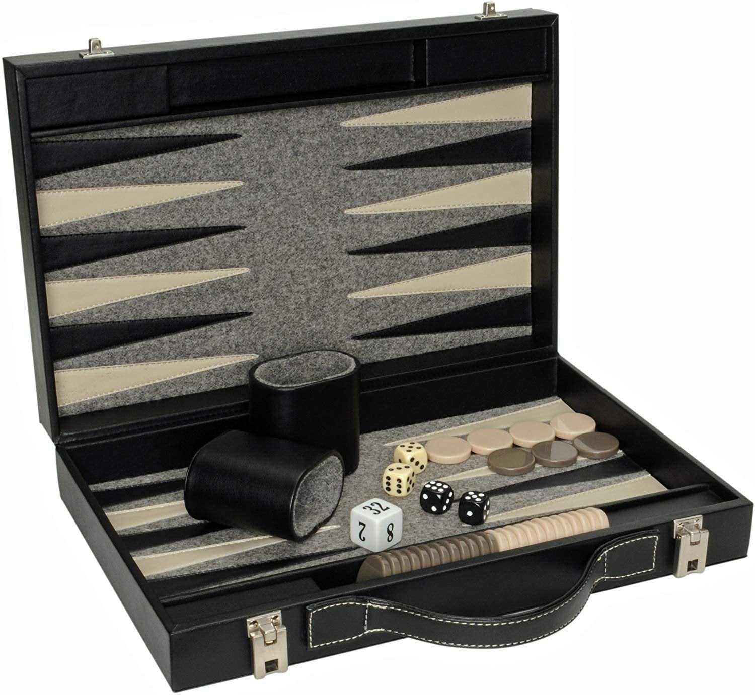 Elegant Black Backgammon Briefcase - Medium