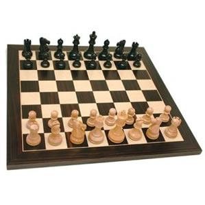 Black Stained Chess Set - 15 inch