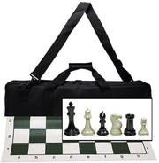 Ultimate Tournament Chess Set with NEW Green Silicone Chess Mat, Canvas Bag & Super Triple Weighted Chessmen with 4 in. King