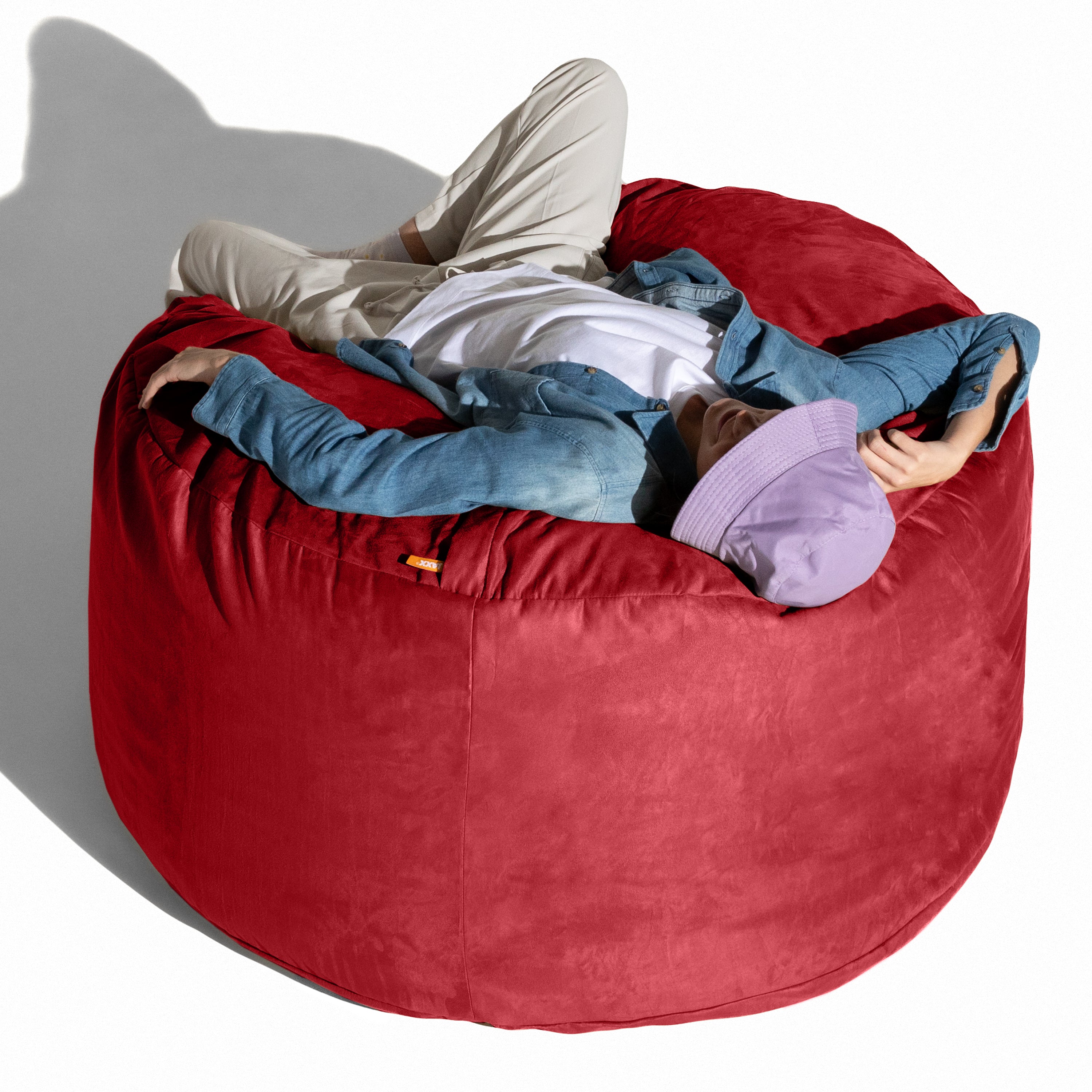 Jaxx 4 ft Round Bean Bag Chair for Adults, Cinnabar