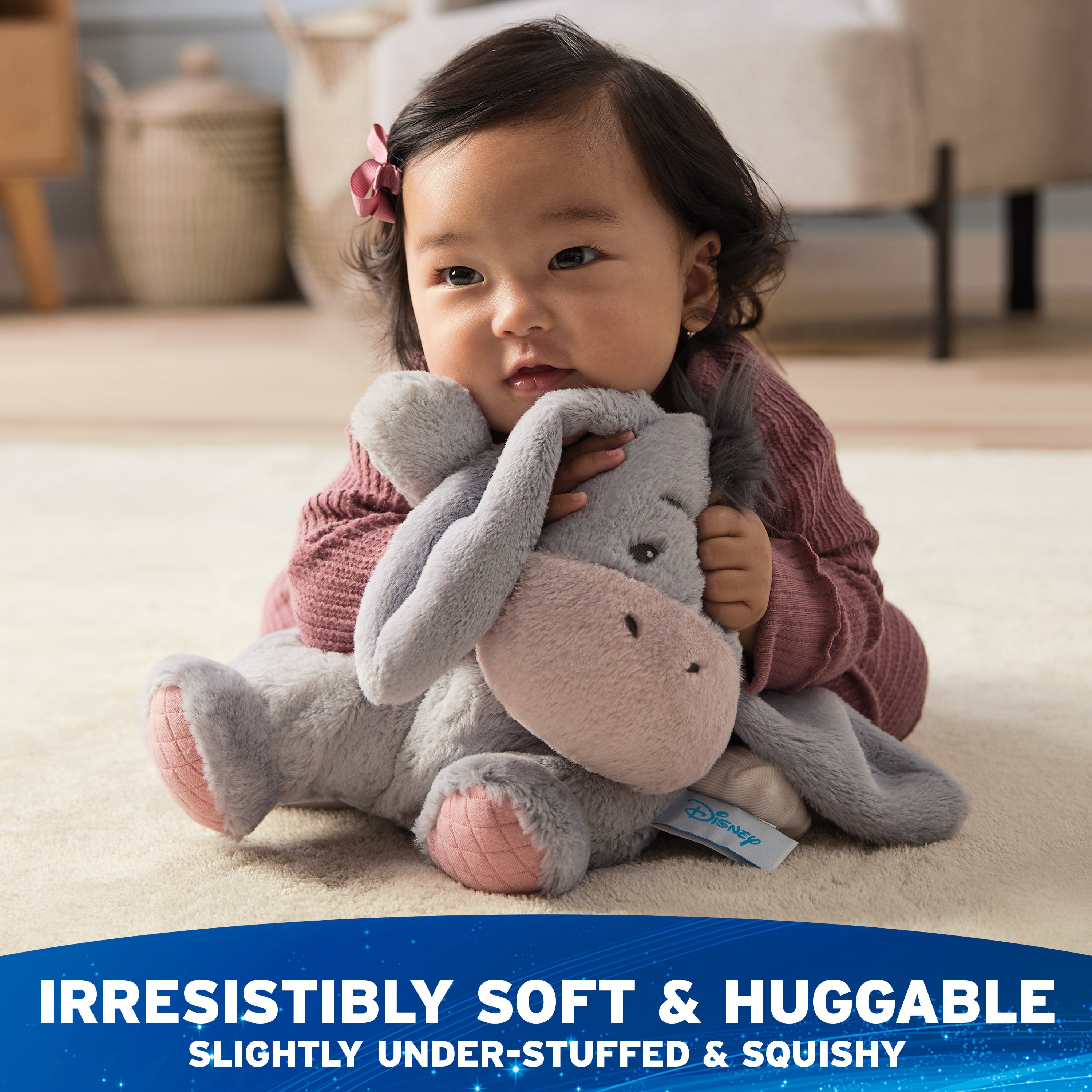 GUND Disney Official Eeyore Oh So Snuggly Plush, Winnie the Pooh, Eeyore Donkey Stuffed Animal for Ages 1 and Up, Grey, 12.5”