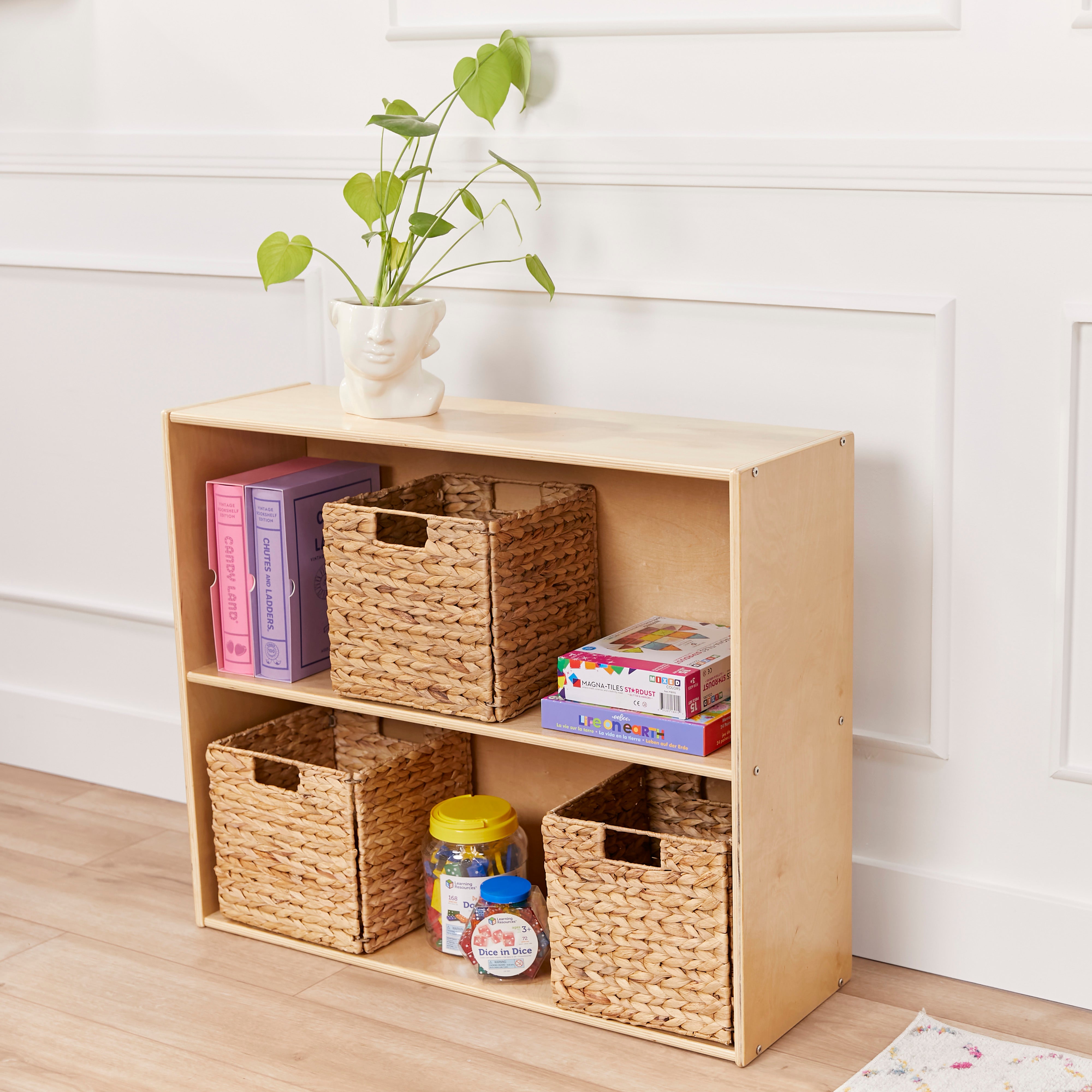 Streamline 2-Shelf Storage Cabinet with Back 30in H - Natural