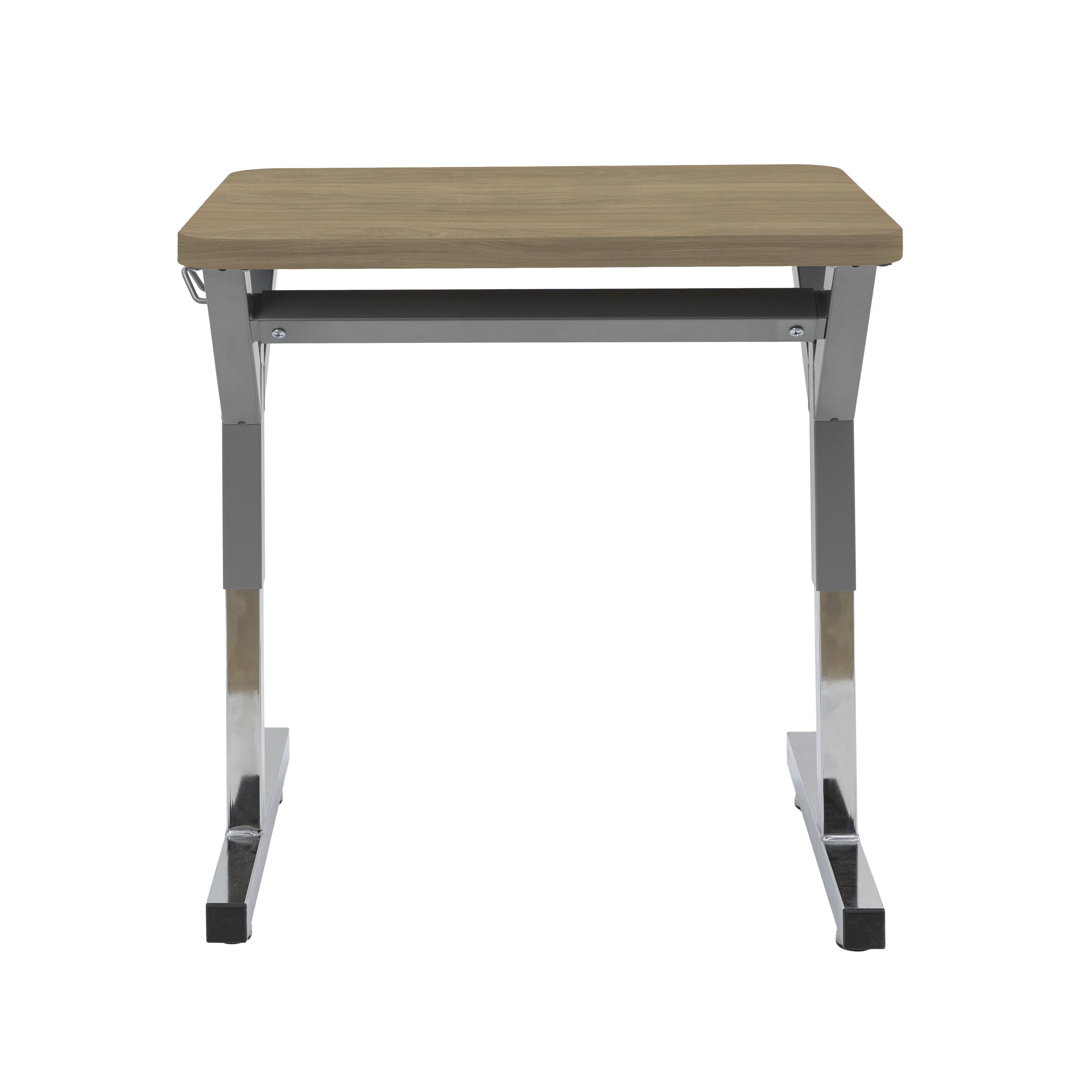 20" x 26" Rectangle Thermofused Table Desk with Adjustable Y-Frame - Pasadena Oak/Silver