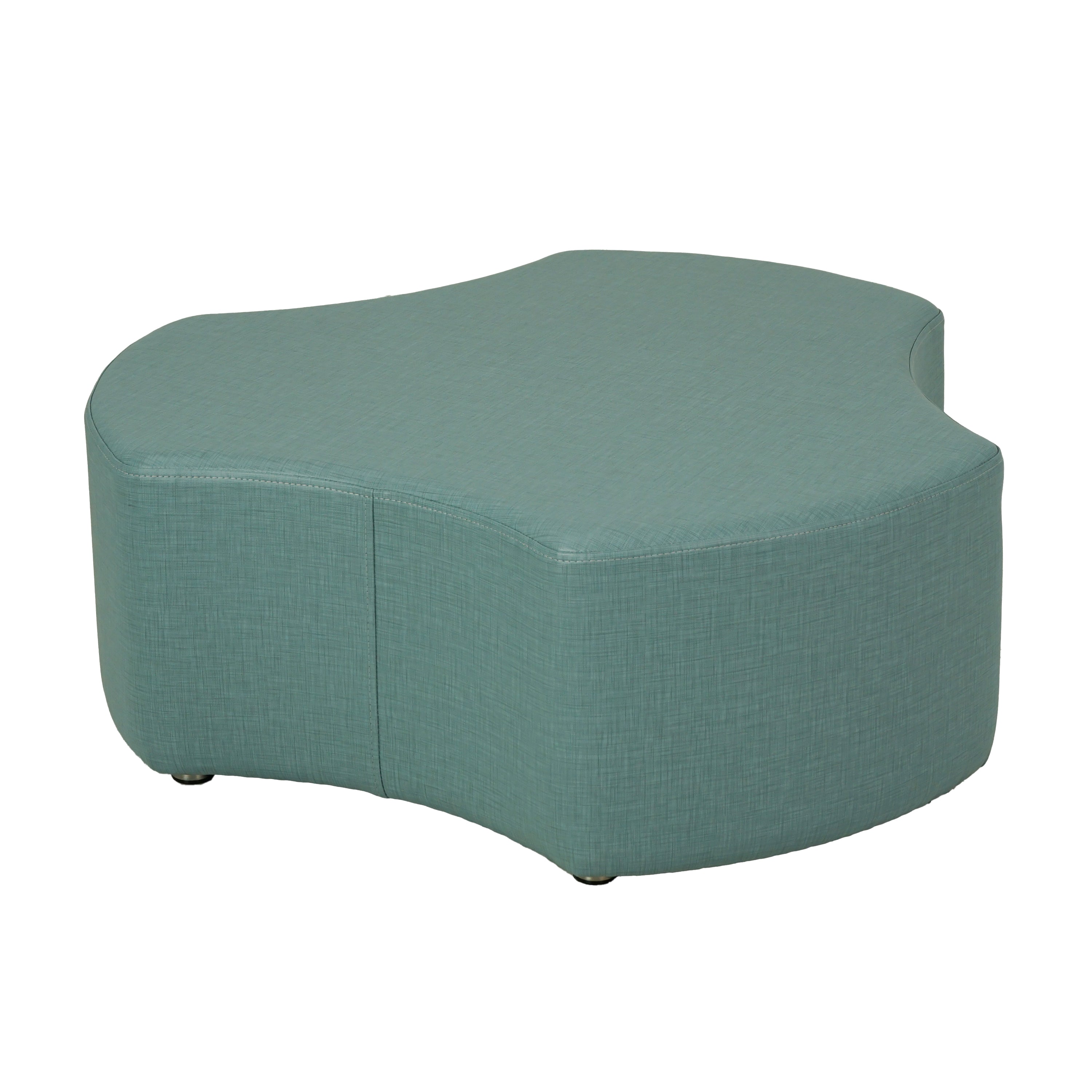 Pro Series Upholstered Cog Ottoman 12" Height - Sky Blue Crosshatch