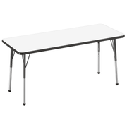 24" x 60" Rectangle Dry-Erase Activity Table with Adjustable Standard Ball Glide Legs - Whiteboard/Black