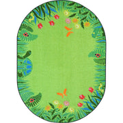 Merry Meadows 5'4" x 7'8" Oval area rug in color Green