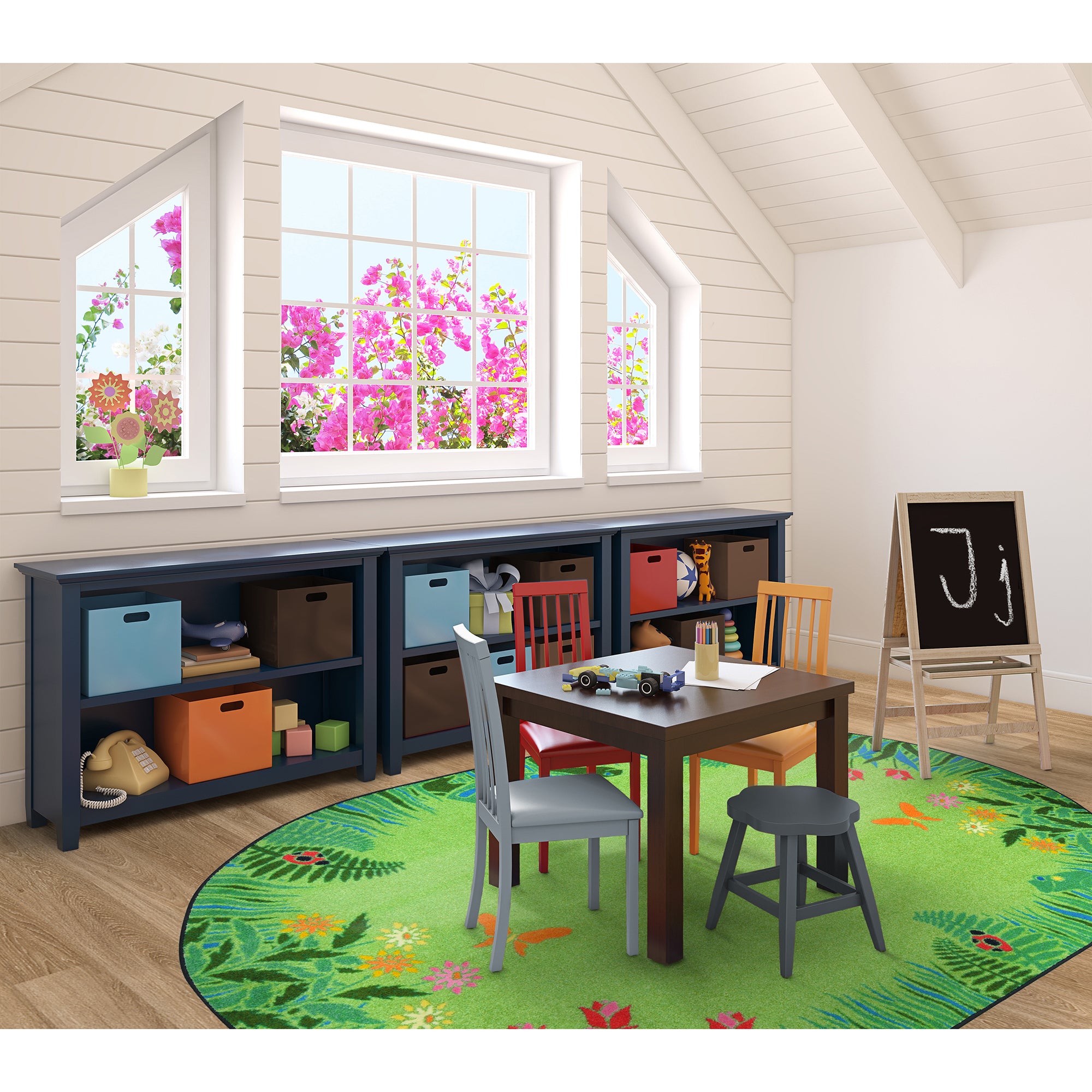 Merry Meadows 10'9" x 13'2" Oval area rug in color Green