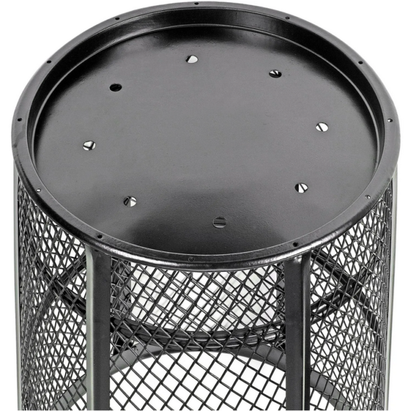Outdoor Steel Mesh Corrosion Resistant Trash Can, 48 Gallon With Flat Top Lid (Green)