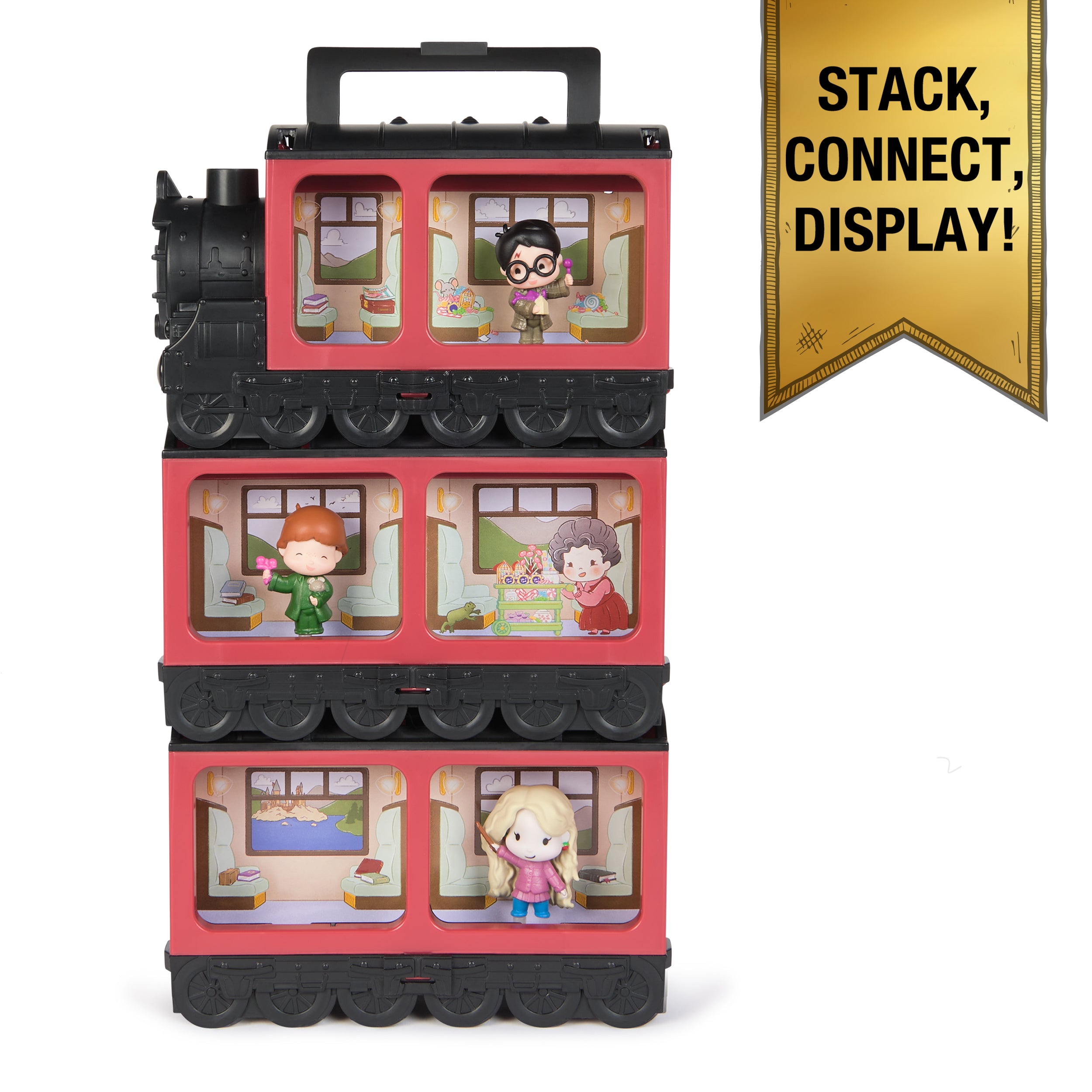 Wizarding World Harry Potter, Micro Magical Moments Hogwarts Express Collectibles Display & Carrying Case with 3 Figures, Kids Toys for Ages 6 and up