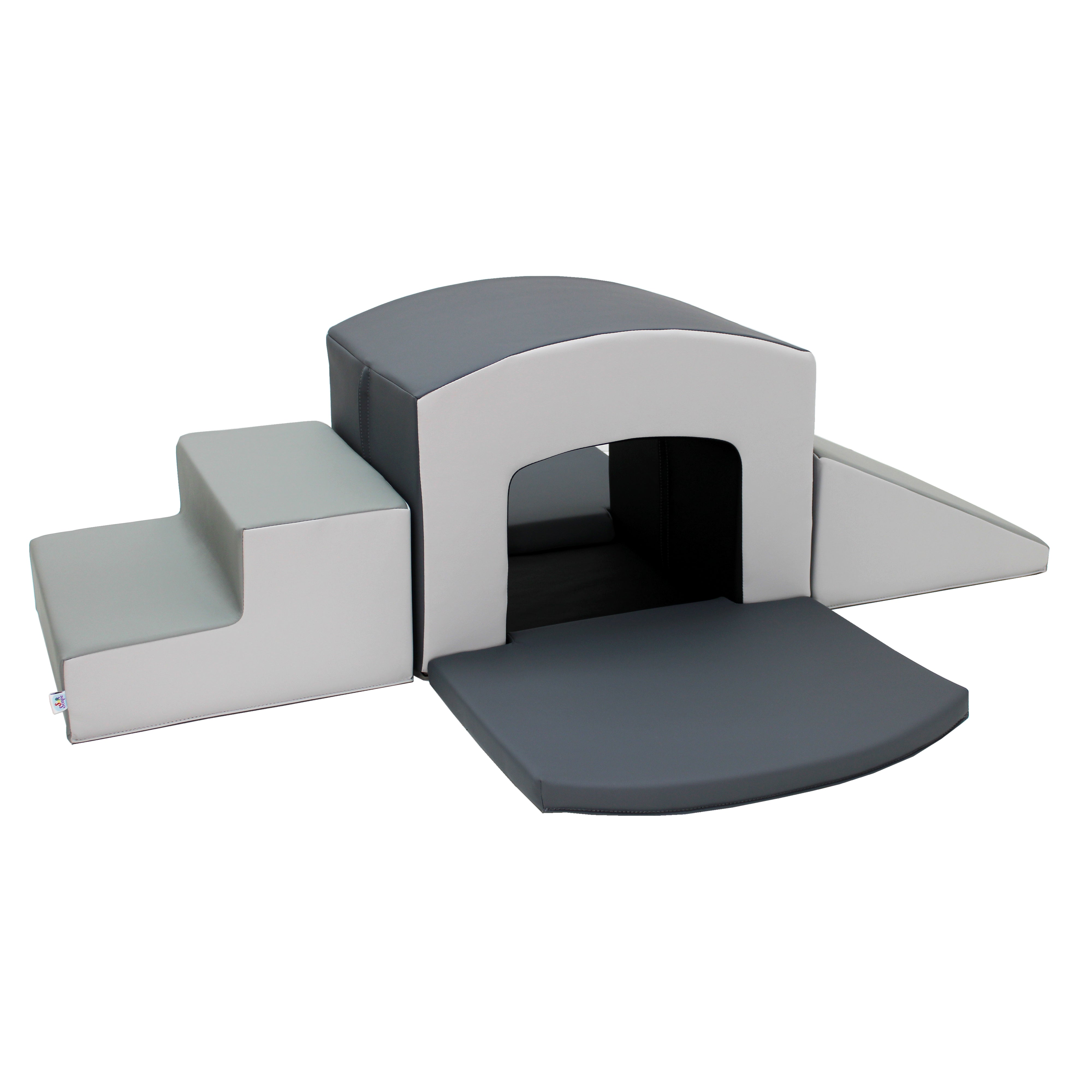 SoftScape Playtime Tunnel Climber Plus - Gray/Light Gray