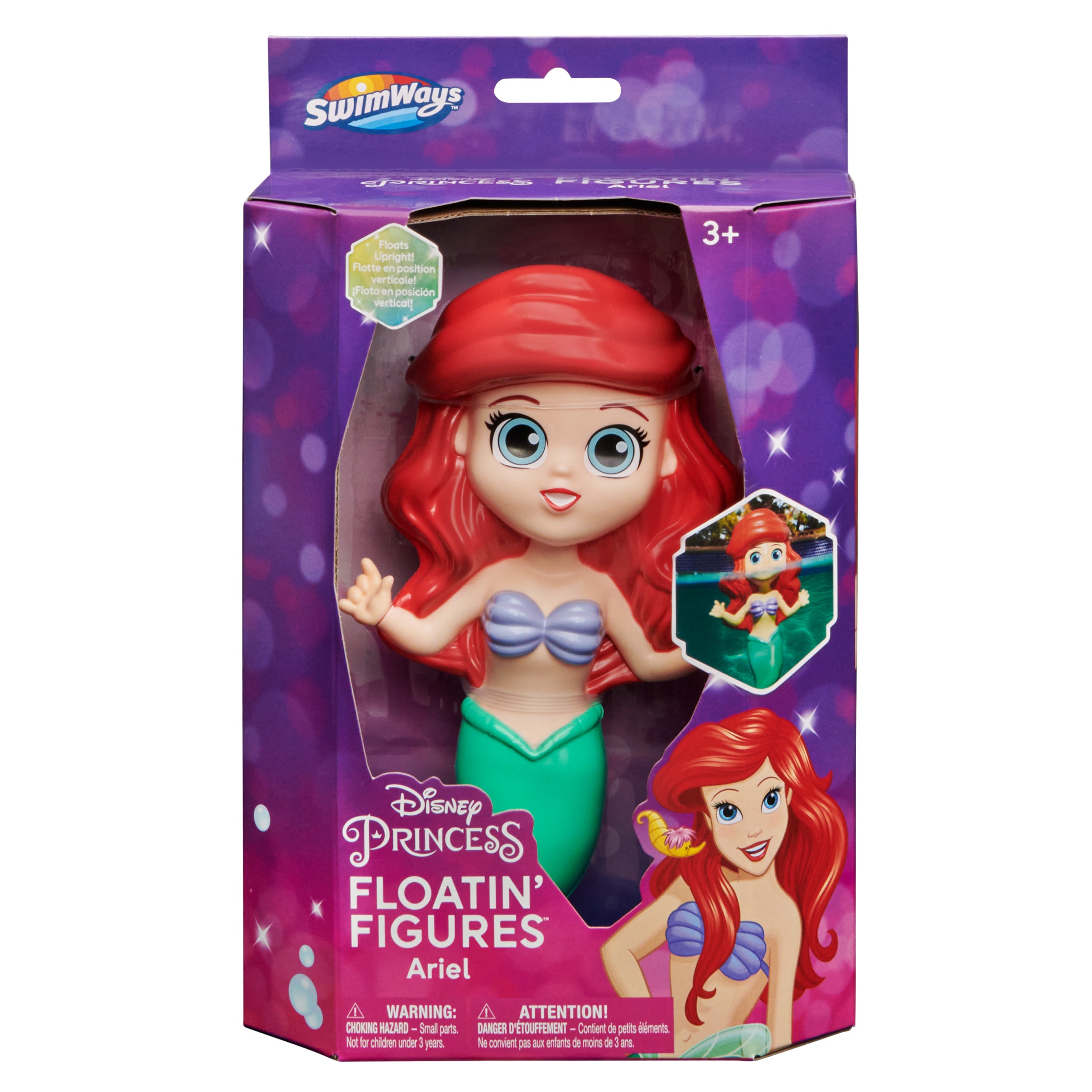 Swimways Disney Princess Ariel Floatin' Figures, Swimming Pool Accessories & Kids Pool Toys, Little Mermaid Party Supplies & Water Toys for Kids Aged 3 & Up
