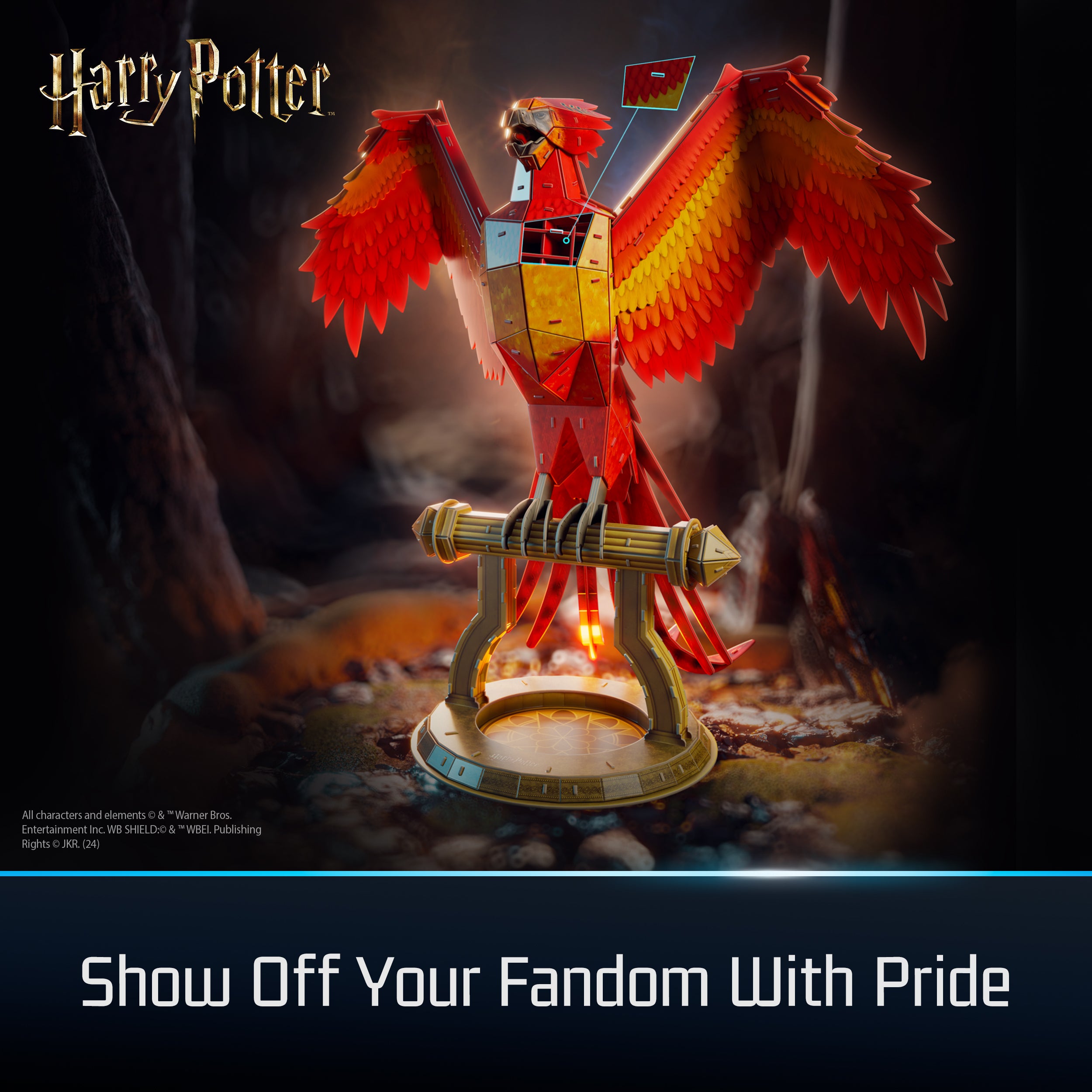 4D Build, Harry Potter Fawkes Phoenix 3D Model Kit with Stand, Harry Potter Collectibles & Desk Décor, Adult Puzzle, Building Toys, 3D Puzzles for Adults & Teens, 172 Pieces, for Ages 12 & Up