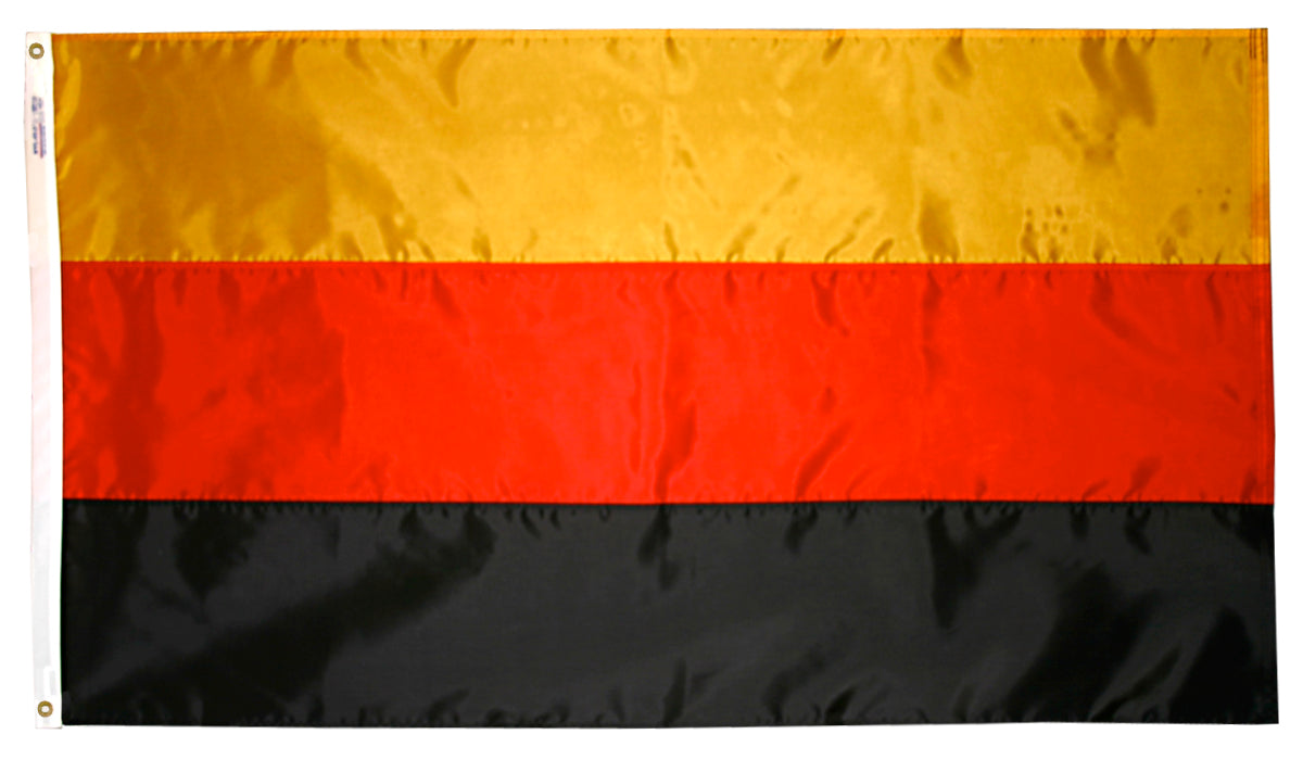 Germany Flag  2x3 ft. Nylon SolarGuard Nyl-Glo 100% Made in USA to Official United Nations Design Specifications.