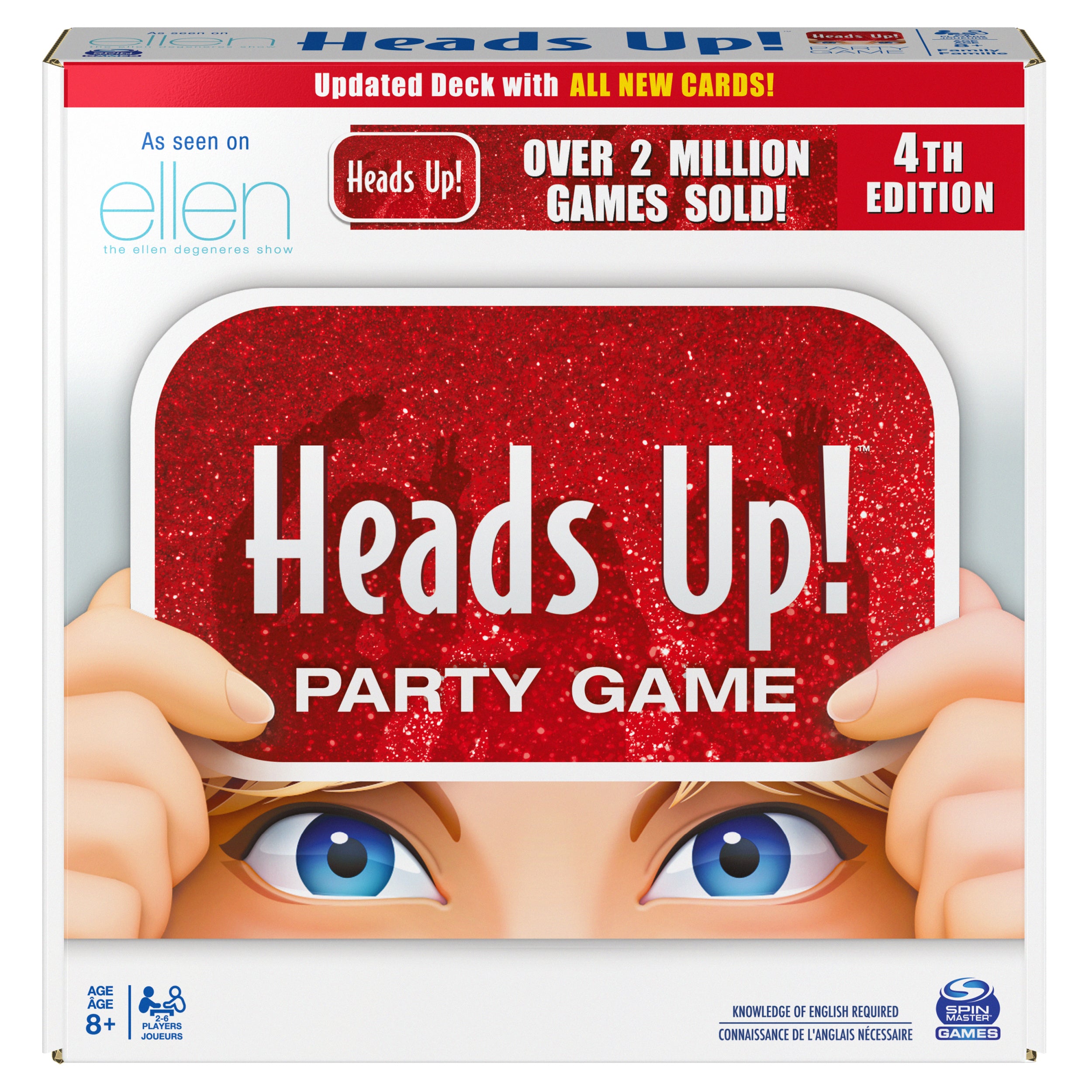 Spin Master Games, Head’s Up. 4th Edition, Easy to Play for Family Game Night, Fun for Adult, Teens & Kids, 2-6 Players, for Ages 8 & Up