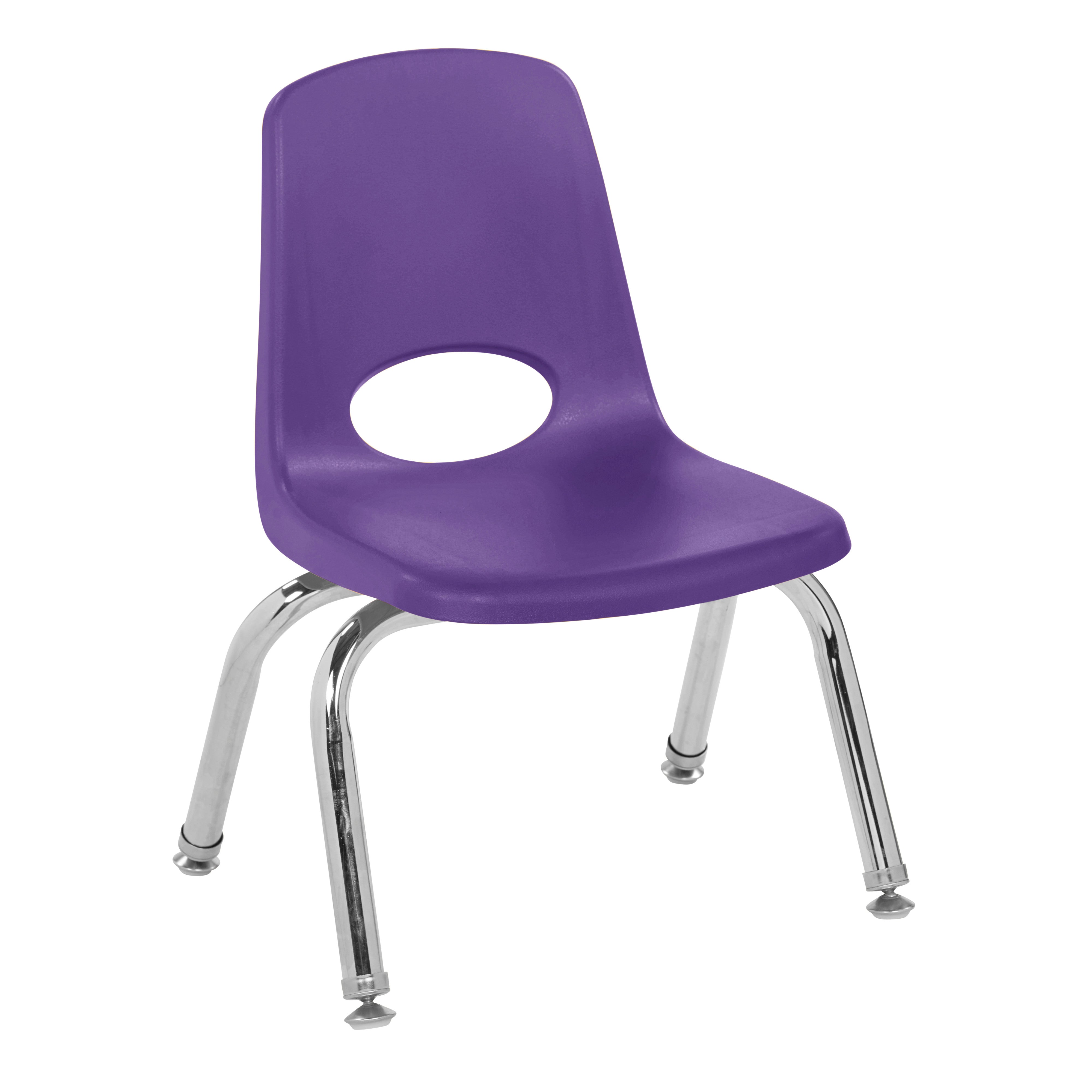 10" Stack Chair with Swivel Glides - Purple