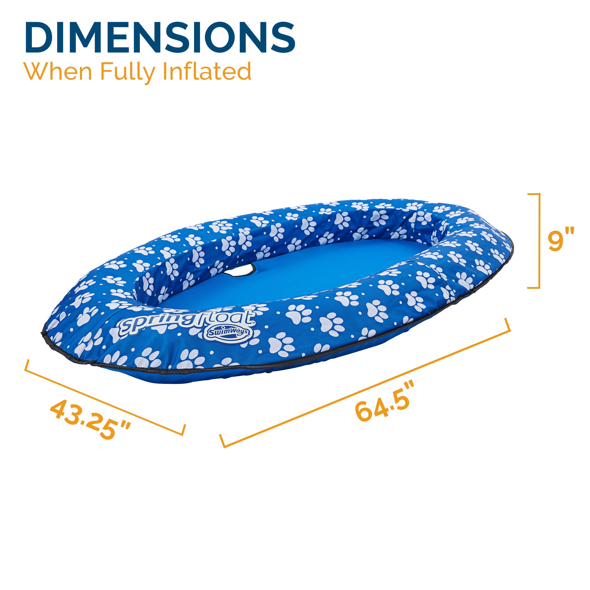 SwimWays Spring Float Paddle Paws Dog Pool Float - Large 65 lbs and Up