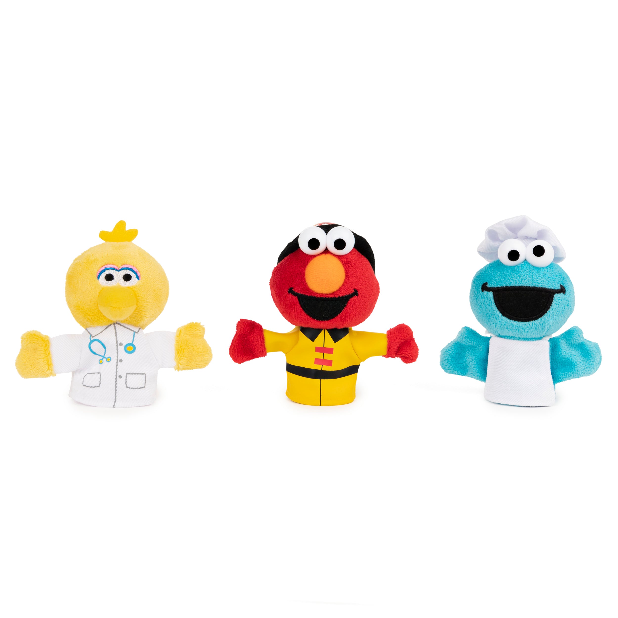 GUND Sesame Street People in Your Neighborhood Finger Puppets Set of Three with Elmo, Cookie Monster and Big Bird, For Ages 1 and Up, Multicolor, 3”